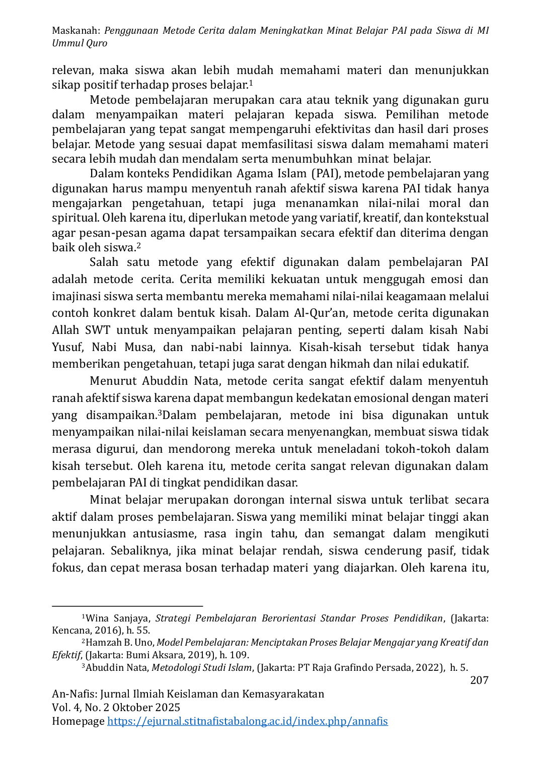JURIS Penggunaan Metode Cerita dalam Meningkatkan Minat Belajar PAI pada Siswa di MI Ummul Quro