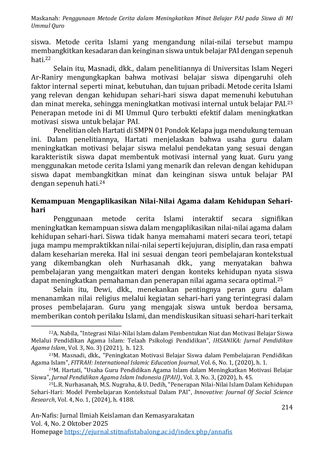 JURIS Penggunaan Metode Cerita dalam Meningkatkan Minat Belajar PAI pada Siswa di MI Ummul Quro