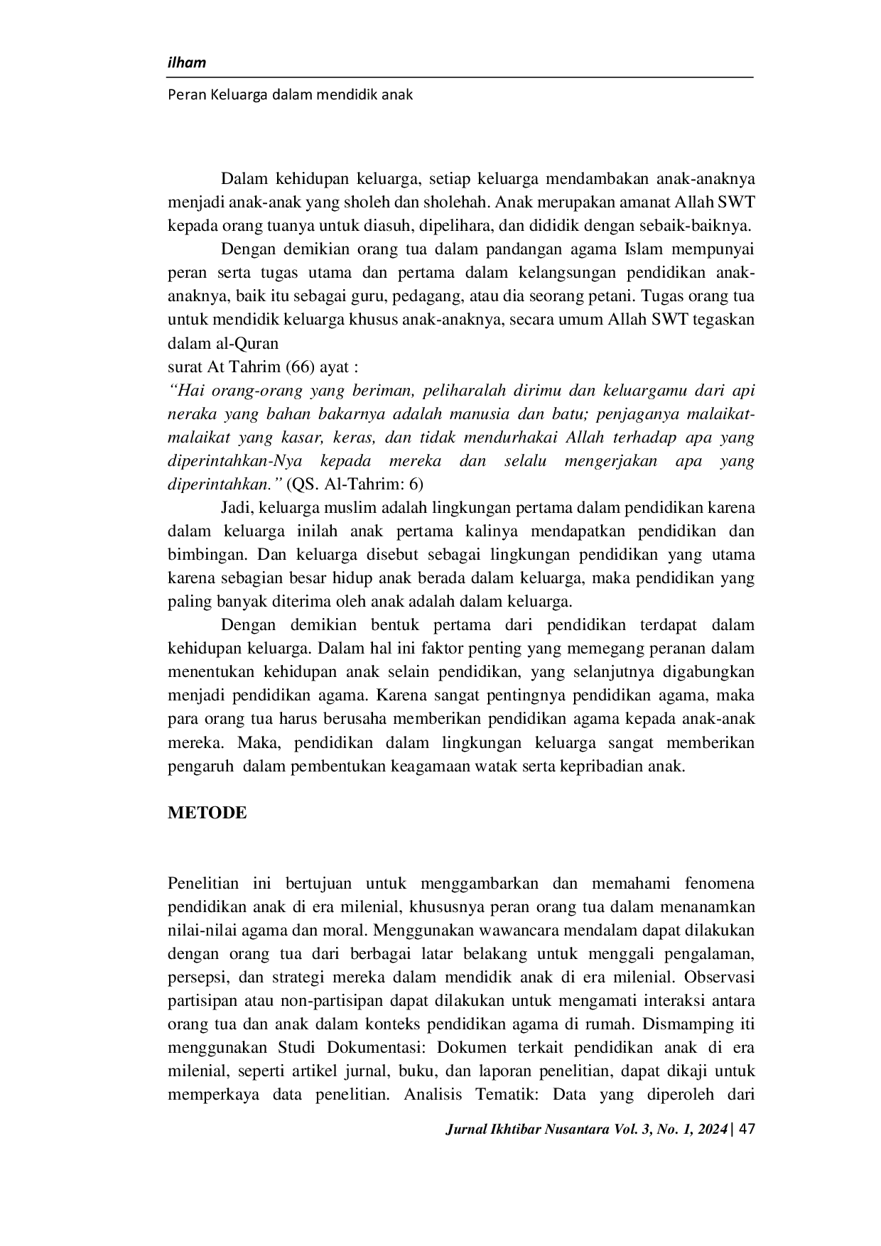 JURIS Peran Keluarga dalam Mendidik Anak di Era Millenial