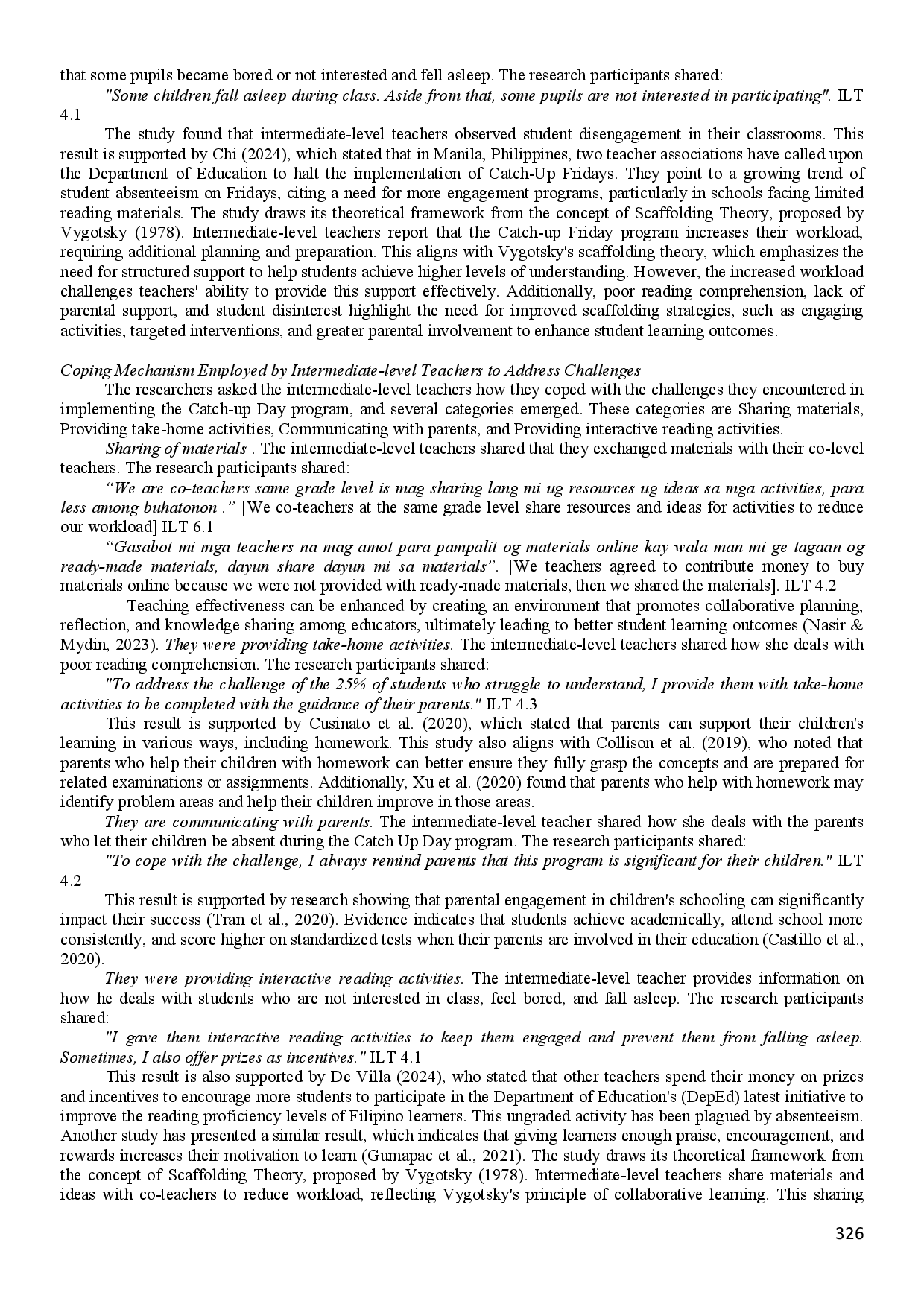 juris Perceptions of Public School Intermediate Level Teachers in the Implementation of the Catch Up Friday Program