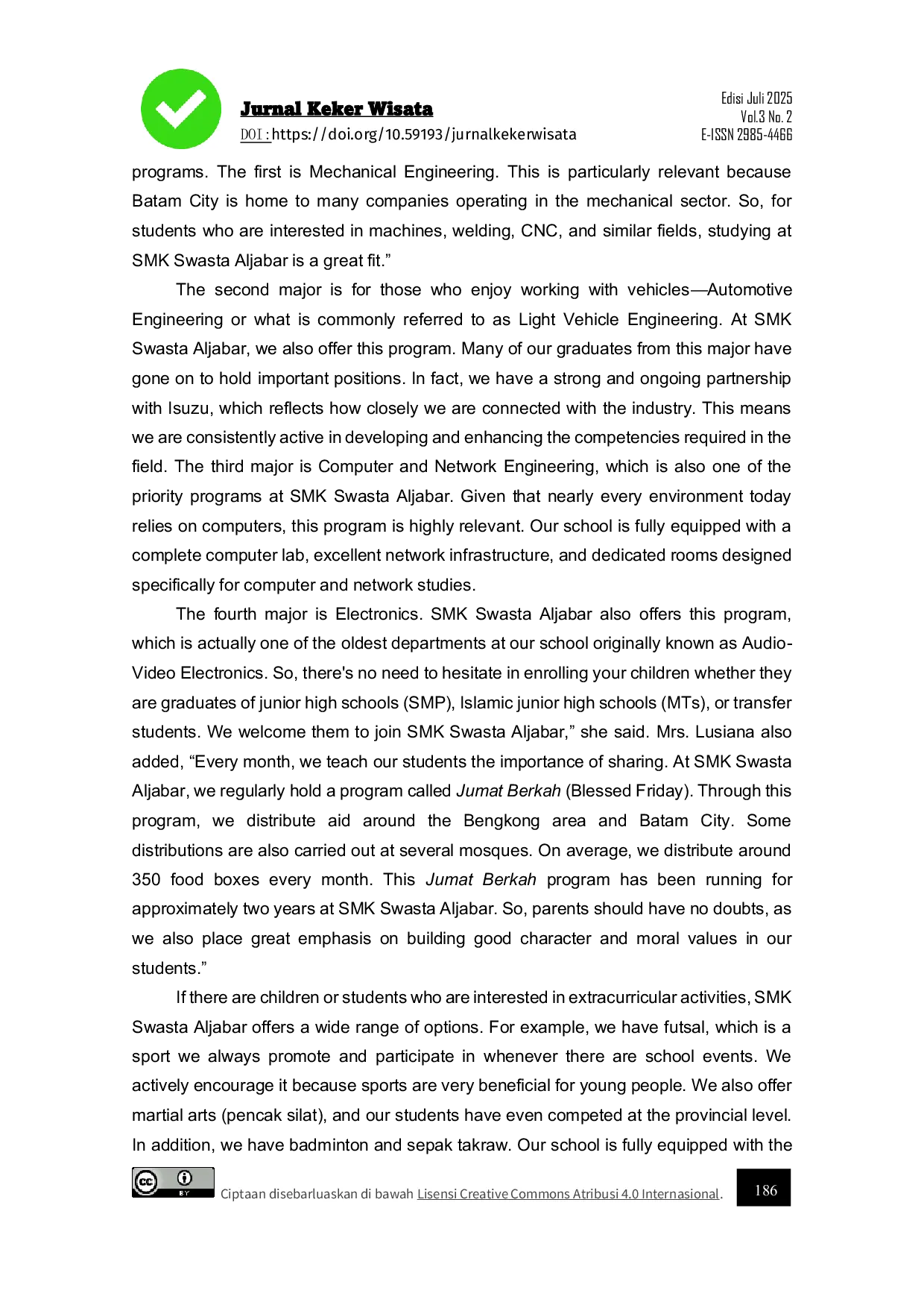 JURIS Restaurant Understanding Training For Students At Al Jabar Private Vocational School Batam