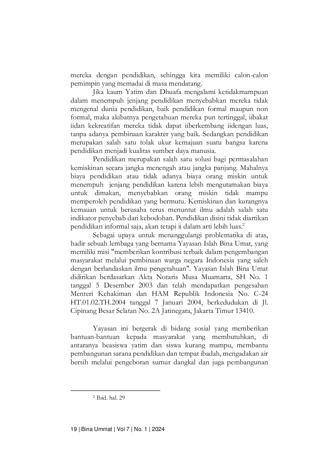 JURIS Strategi Pemberdayaan Yayasan Islah Bina Umat Terhadap Yatim Dan Dhuafa