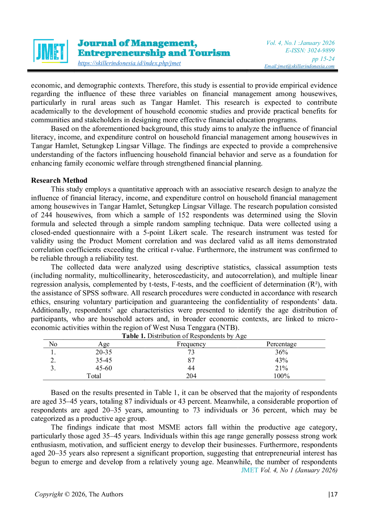 JURIS The Influence of Financial Literacy Income and Spending Control on Household Financial Management among Housewives in Rural Indonesia