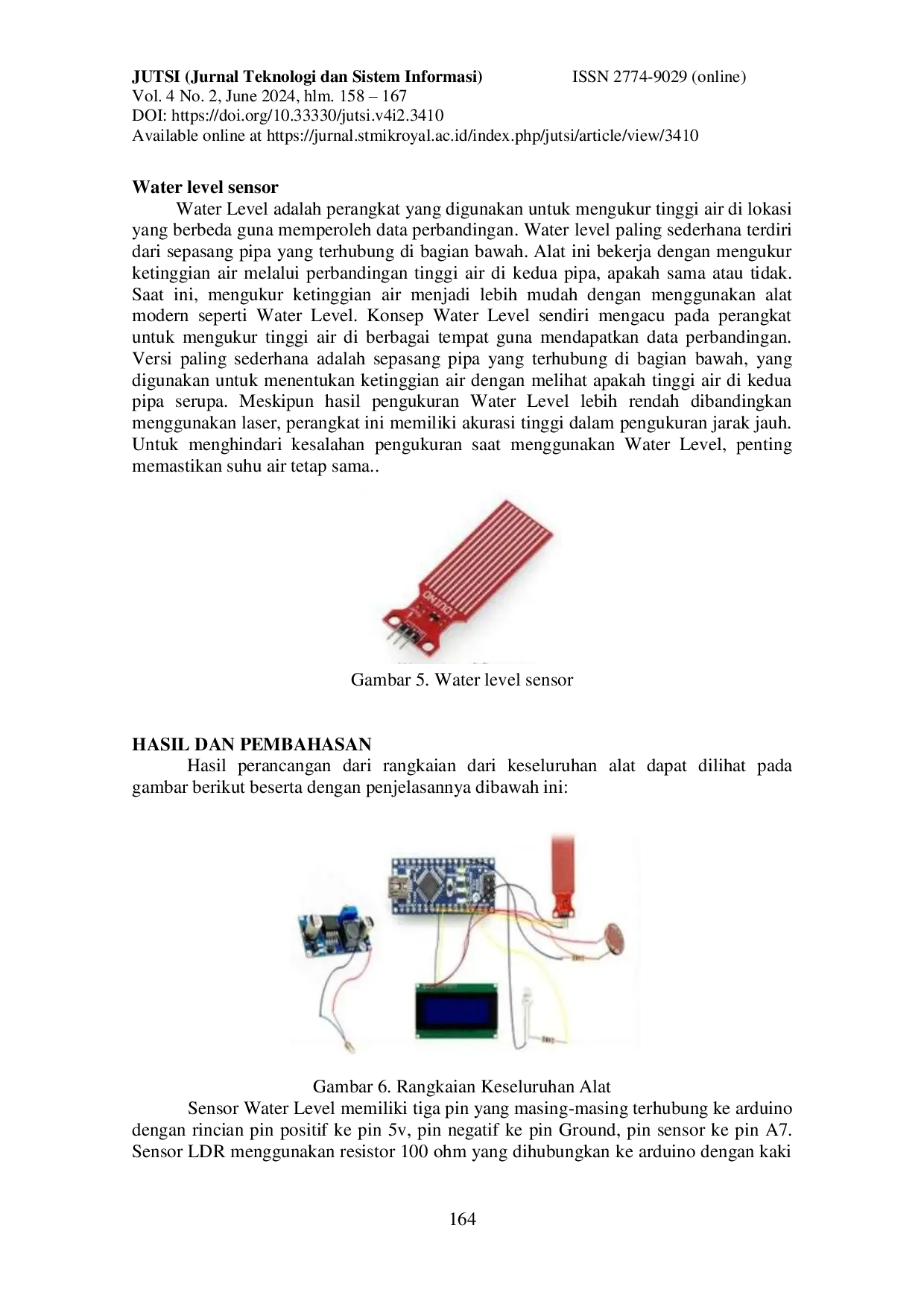 JURIS Alat Pendeteksi Volume Dan Kekeruhan Air Pada Tandon Air Di Perumda Tirta Silaupiasa Kabupaten Asahan