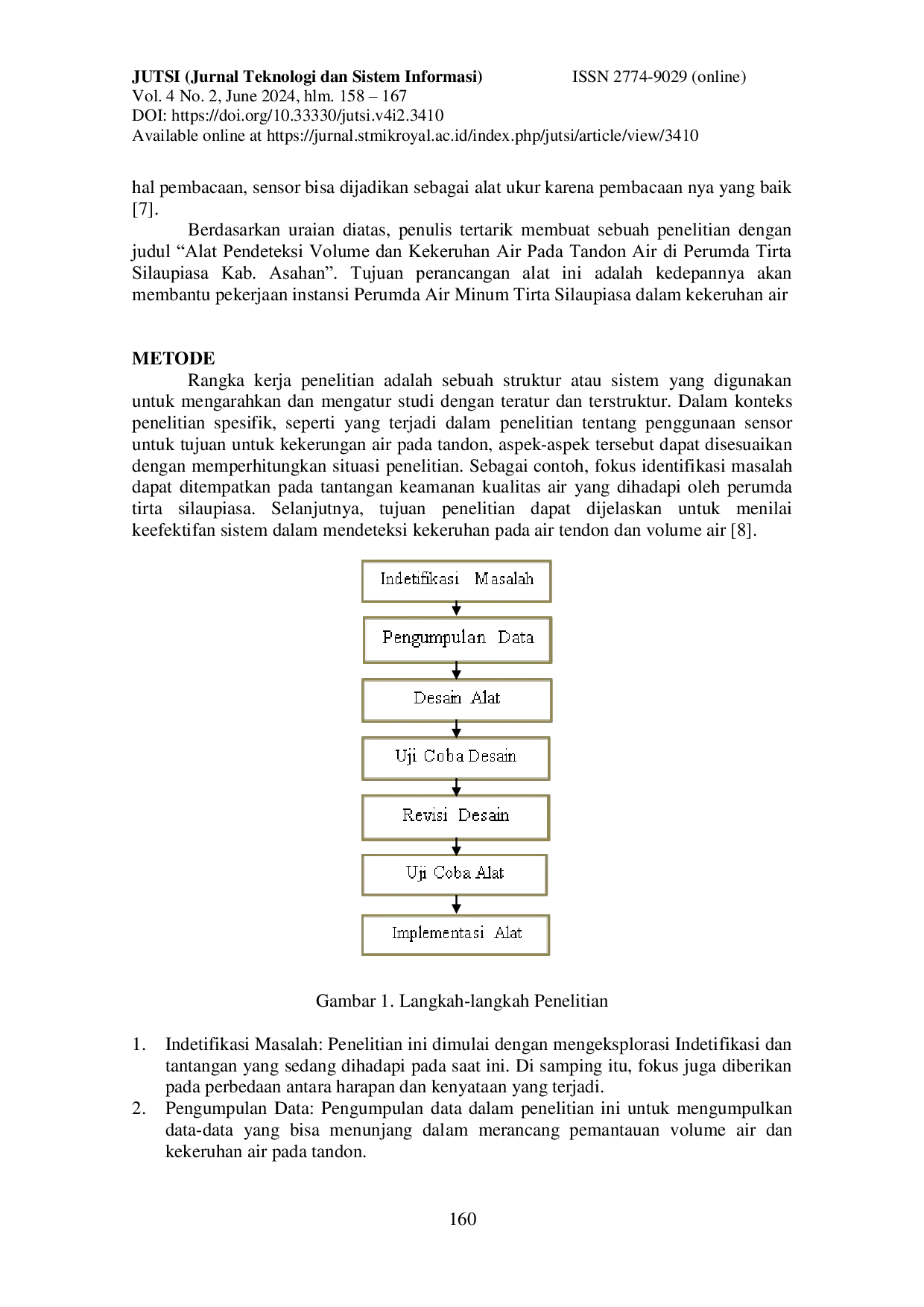 JURIS Alat Pendeteksi Volume Dan Kekeruhan Air Pada Tandon Air Di Perumda Tirta Silaupiasa Kabupaten Asahan