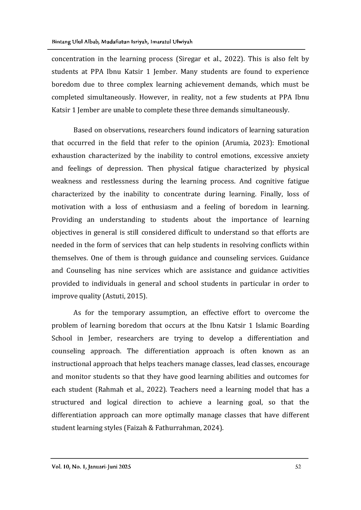 JURIS Integration of Differentiated Learning and Counseling Development of an ADDIE Based Module to Reduce Student Boredom