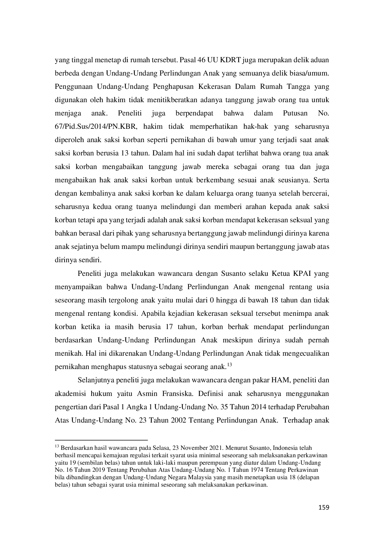 juris Analisis Penggunaan Undang Undang Perlindungan Anak Pada Kasus Kekerasan Dengan Korban Berusia Di Bawah 18 Tahun Dan Pernah Terikat Perkawinan