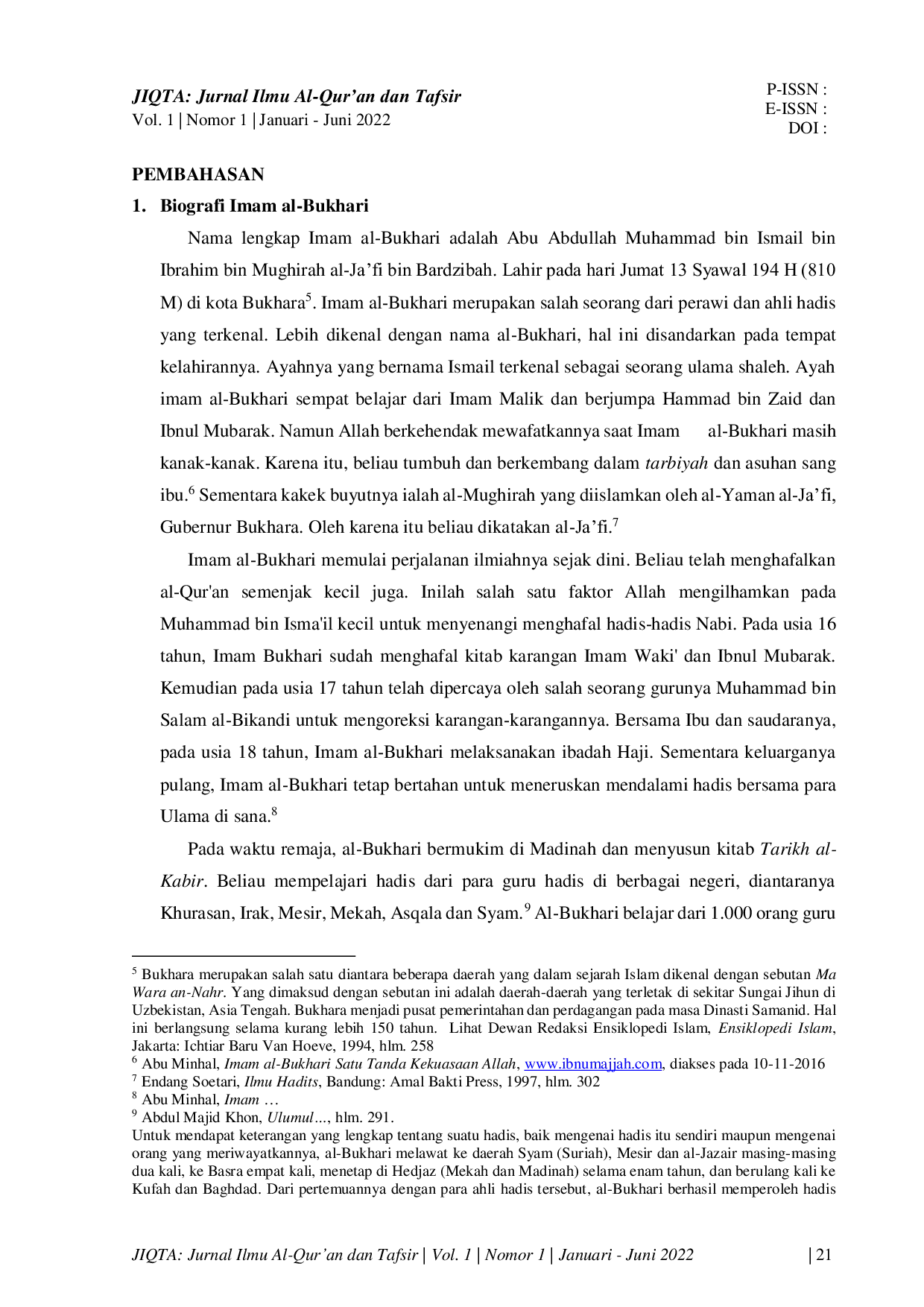 JURIS Analisis Deskriptif Kitab Shahih Al Bukhari