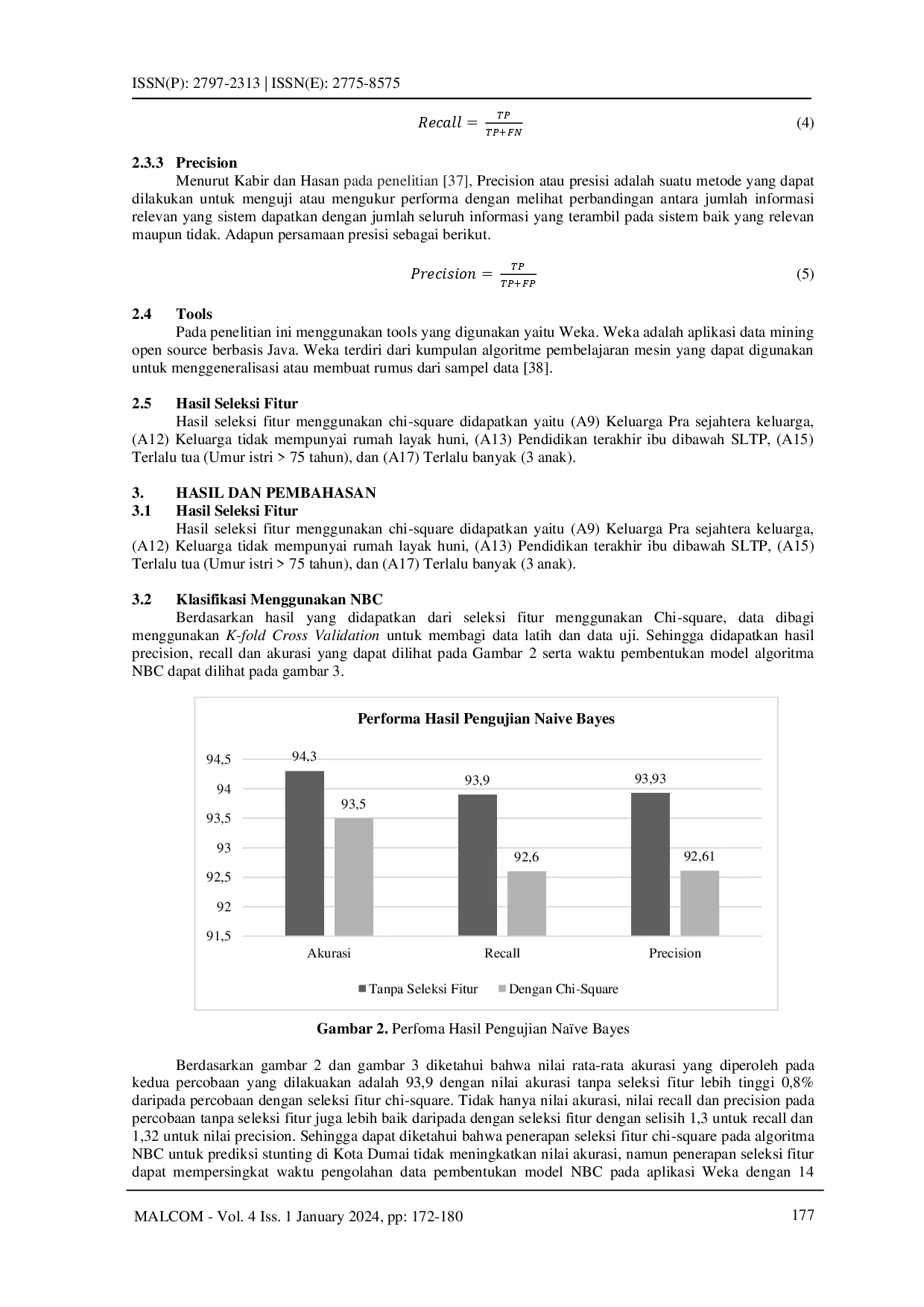 juris Prediksi Risiko Stunting pada Keluarga Menggunakan Na ve Bayes Classifier dan Chi Square