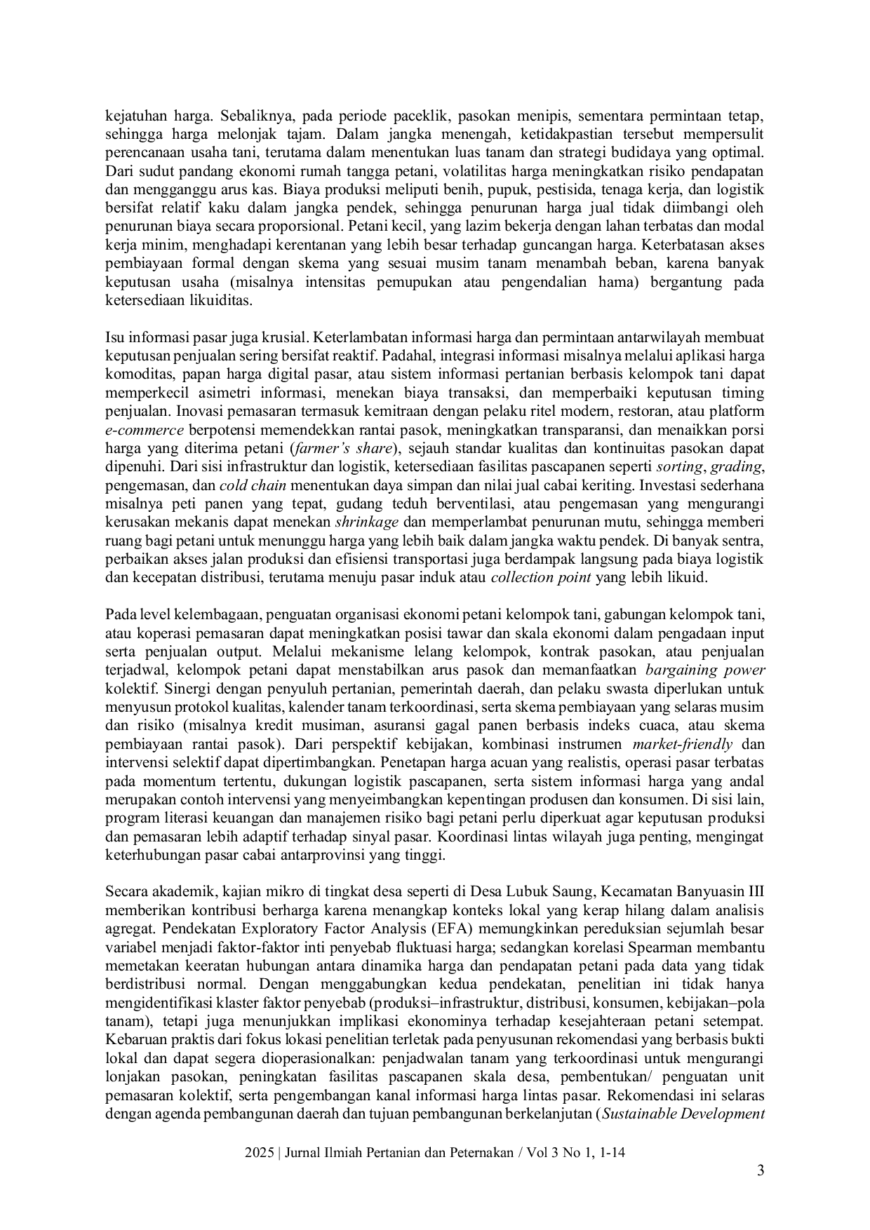 JURIS Pengaruh Fluktuasi Harga Cabai Keriting Capsicum Annum L terhadap Pendapatan Petani di Desa Lubuk Saung Kecamatan Banyuasin III Kabupaten Banyuasin