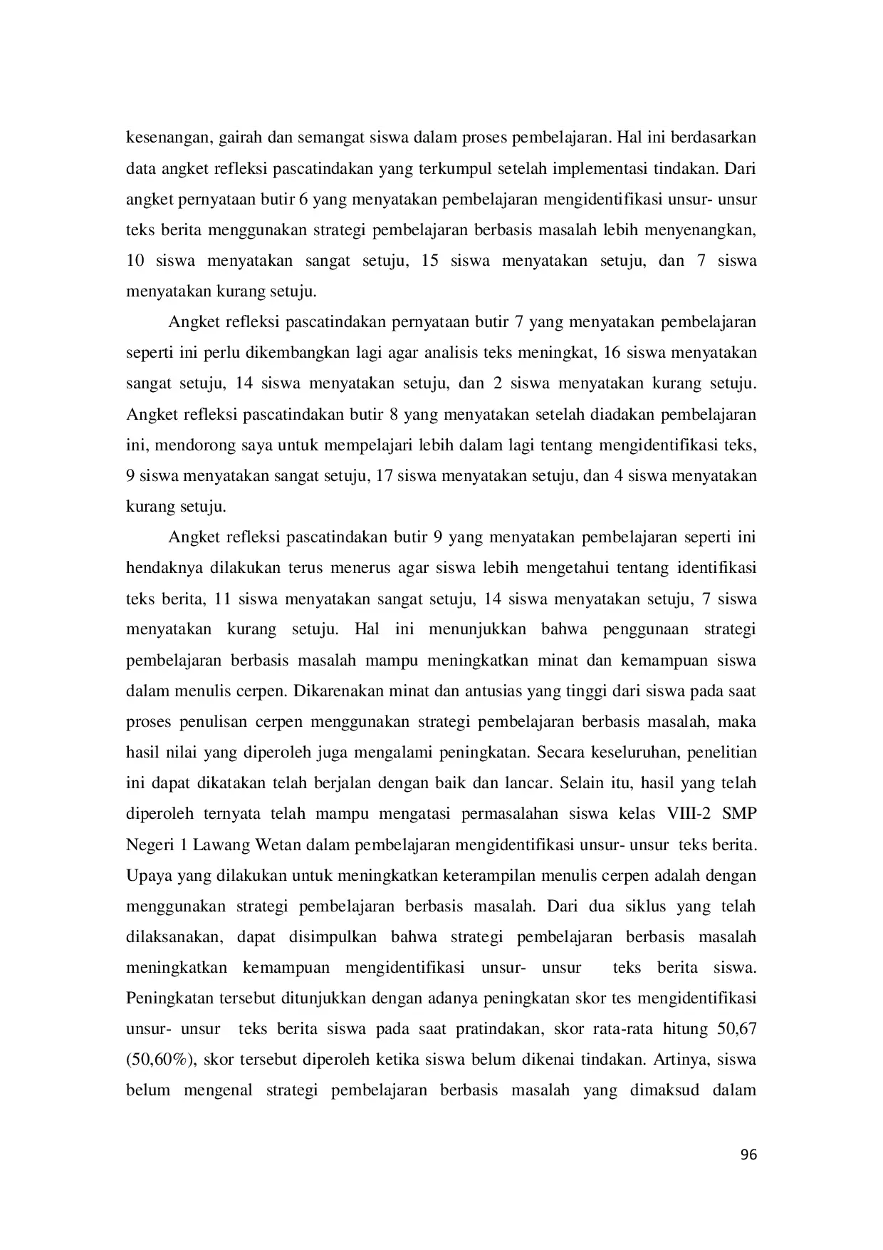 JURIS Peningkatan Kemampuan Mengidentifikasi Unsur Unsur Teks Berita Melalui Model PBL Problem Based Learning Di Siswa Kelas VIII SMP Negeri 1 Lawang Wetan