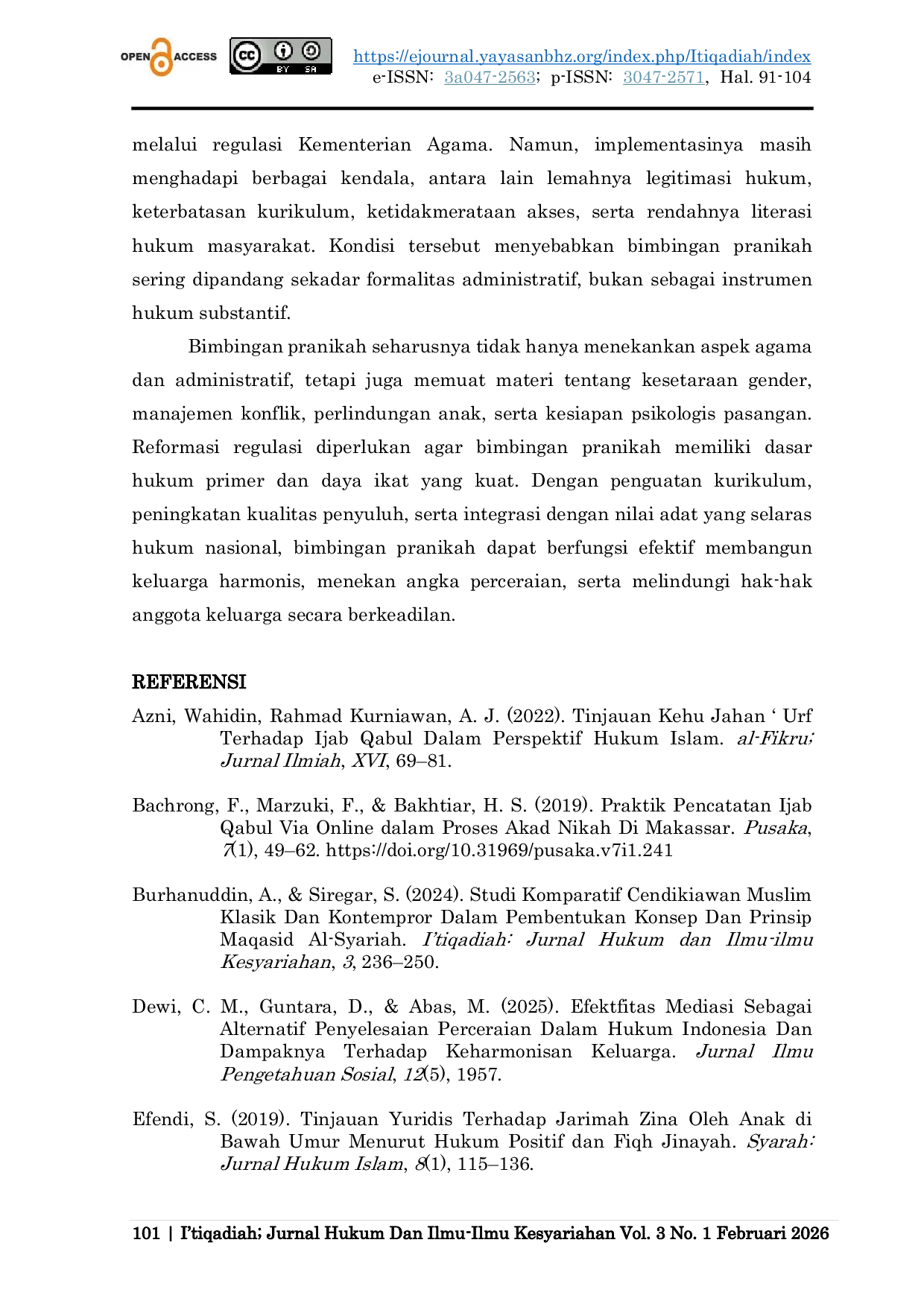 JURIS Bimbingan Pranikah Sebagai Instrumen Hukum Untuk Membentuk Kesiapan Pasangan Muda Dalam Berkeluarga