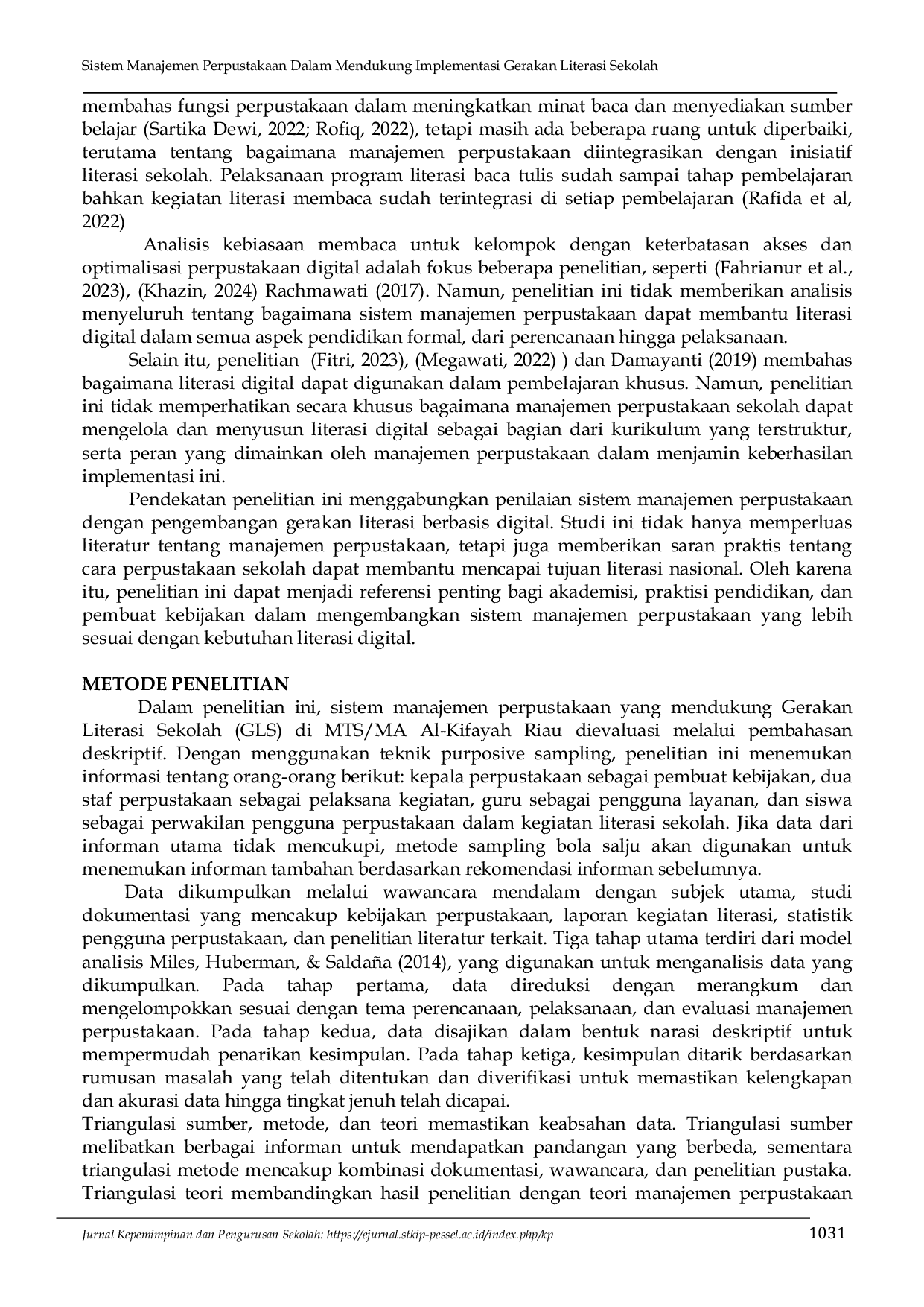 JURIS Sistem Manajemen Perpustakaan Dalam Mendukung Implementasi Gerakan Literasi Sekolah