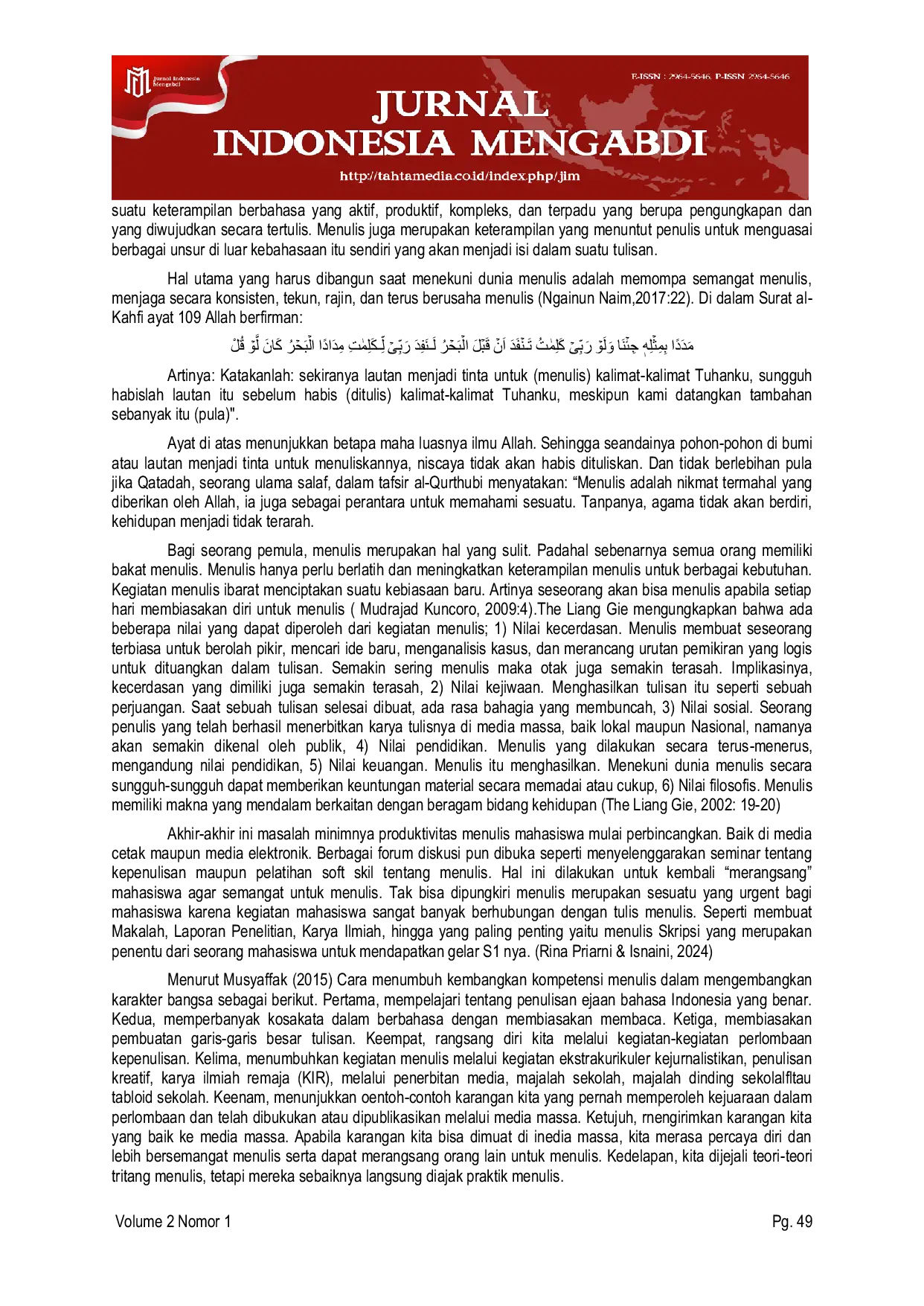 JURIS Menumbuhkan Kembangkan Budaya Menulis Karya Ilmiah Di Era 5 0 Pada Peserta Didik MA SMA Dan Mahasiswa Fai Undaris Ungaran Kabupaten Semarang Penulisan Esai Sejarah Islam