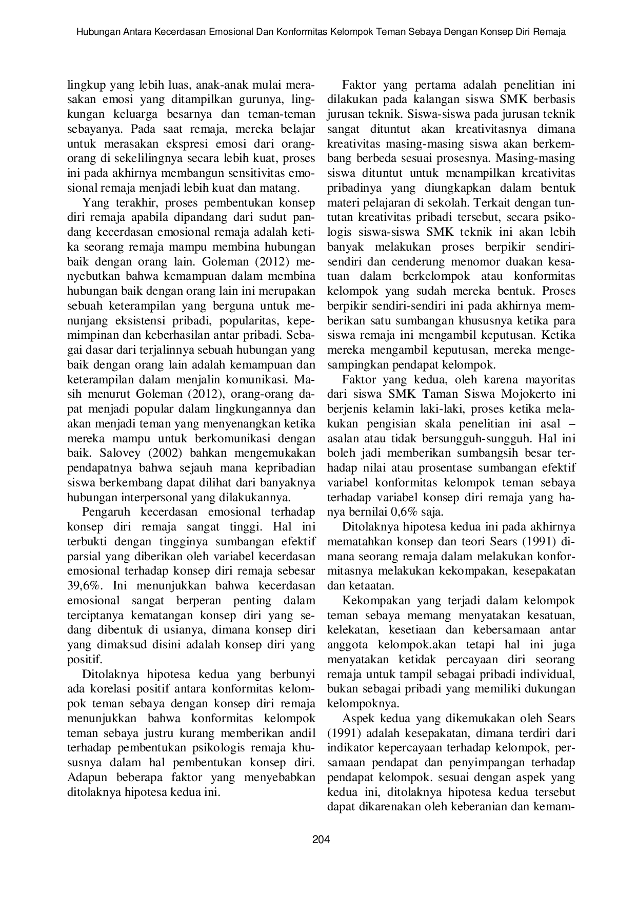 JURIS Hubungan Antara Kecerdasan Emosional Dan Konformitas Kelompok Teman Sebaya Dengan Konsep Diri RemajaHubungan Antara Kecerdasan Emosional Dan Konformitas Kelompok Teman Sebaya Dengan Konsep Diri Rema