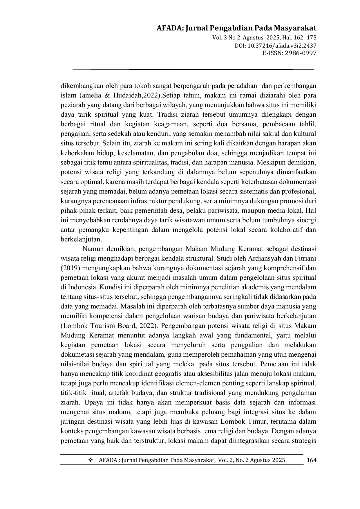 JURIS Pemetaan Lokasi dan Sejarah Makam Mudung Keramat Sebagai Upaya Pengembangan Wisata Religi di Desa Mekar Sari Kecamatan Suela Kabupaten Lombok Timur