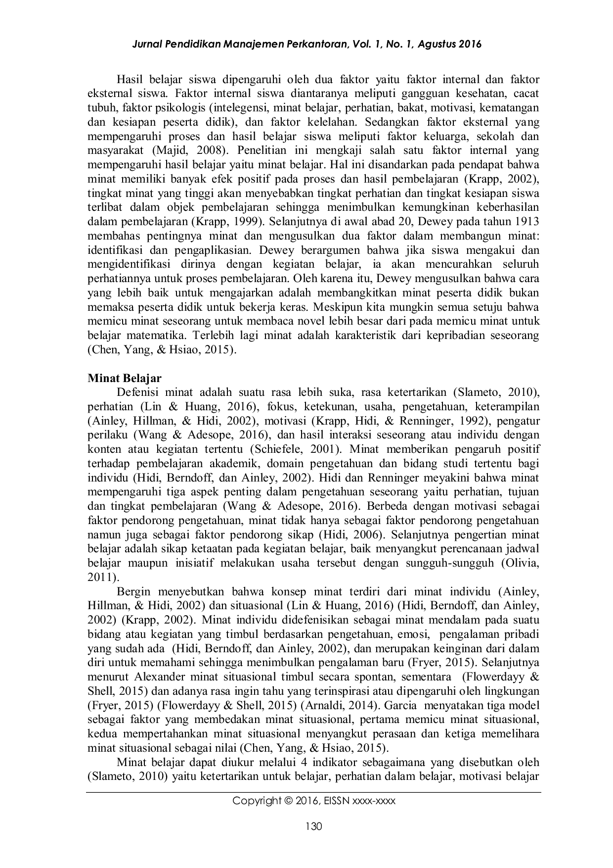 JURIS Minat Belajar Sebagai Determinan Hasil Belajar Siswa