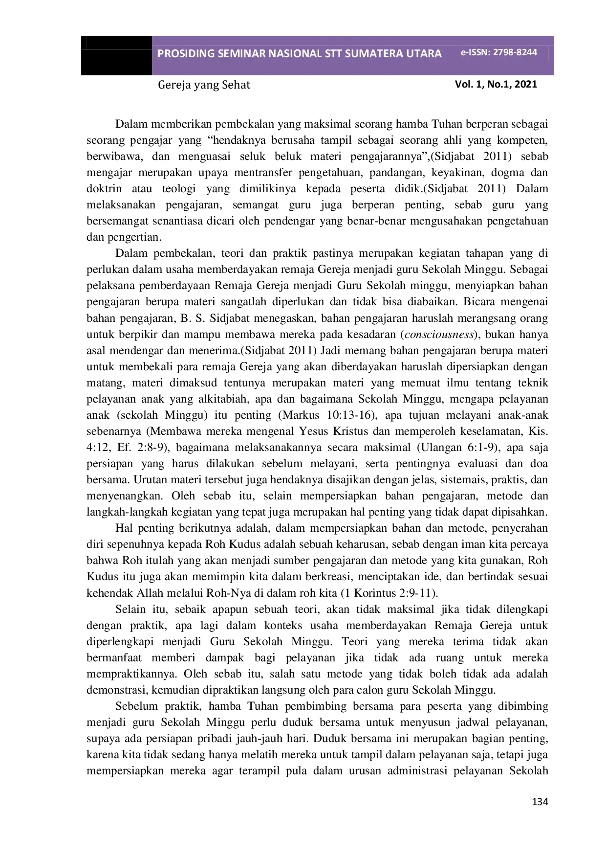 JURIS Memberdayakan Remaja Gereja dalam Pelayanan Sekolah Minggu