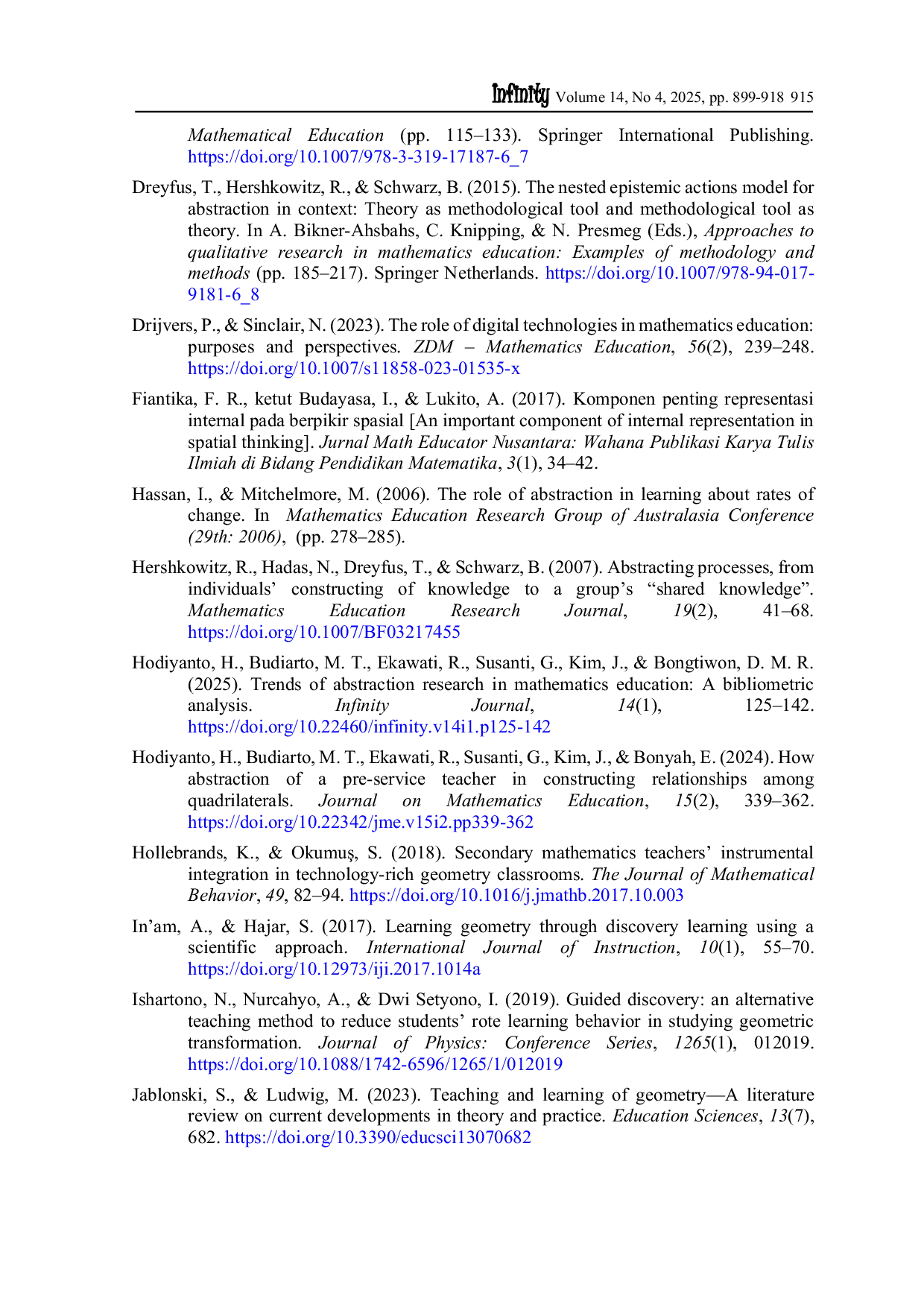 JURIS Integration of abstraction theory and TPACK framework in geometry learning to optimize prospective mathematics teachers spatial abilities