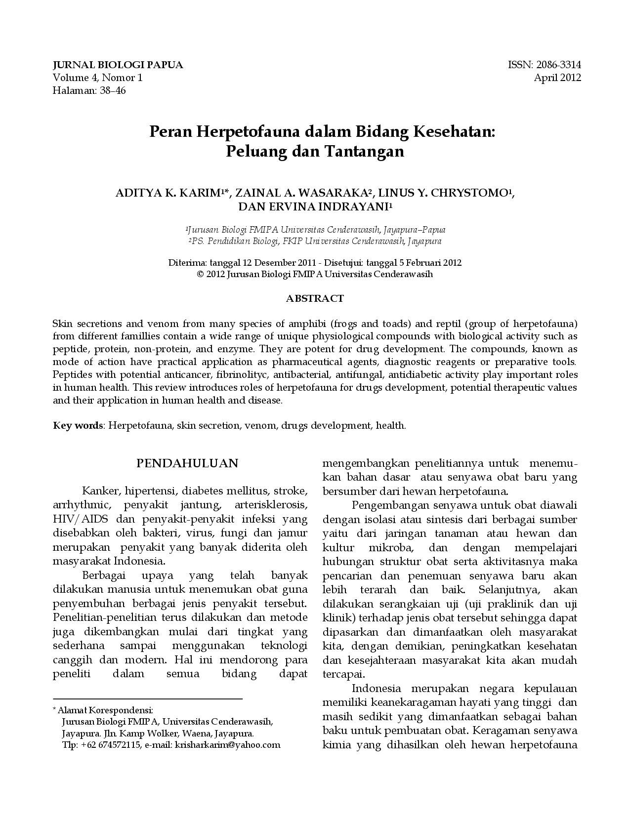 juris Peran Herpetofauna dalam Bidang Kesehatan Peluang dan Tantangan