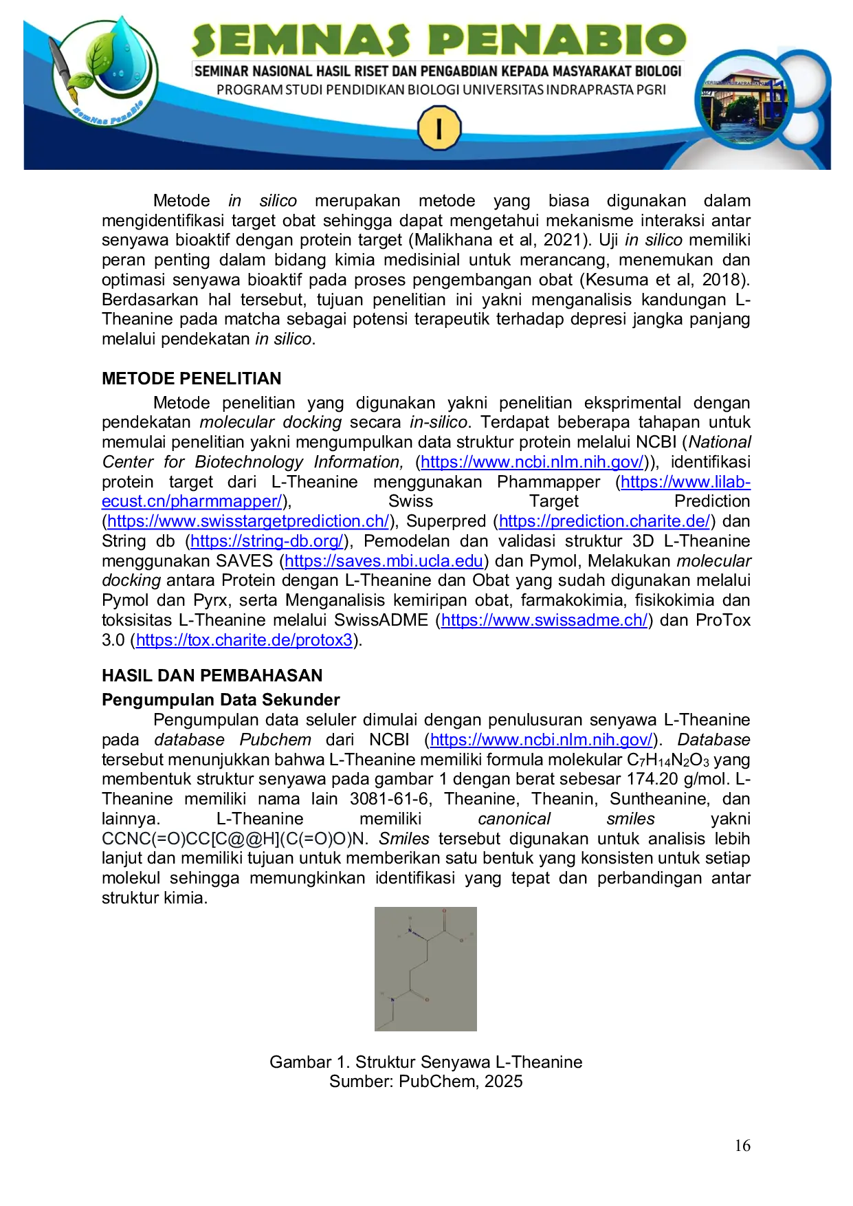 JURIS ANALISIS IN SILICO POTENSI TERAPEUTIK L THEANINE DARI MATCHA Camelia sinensis TERHADAP DEPRESI JANGKA PANJANG