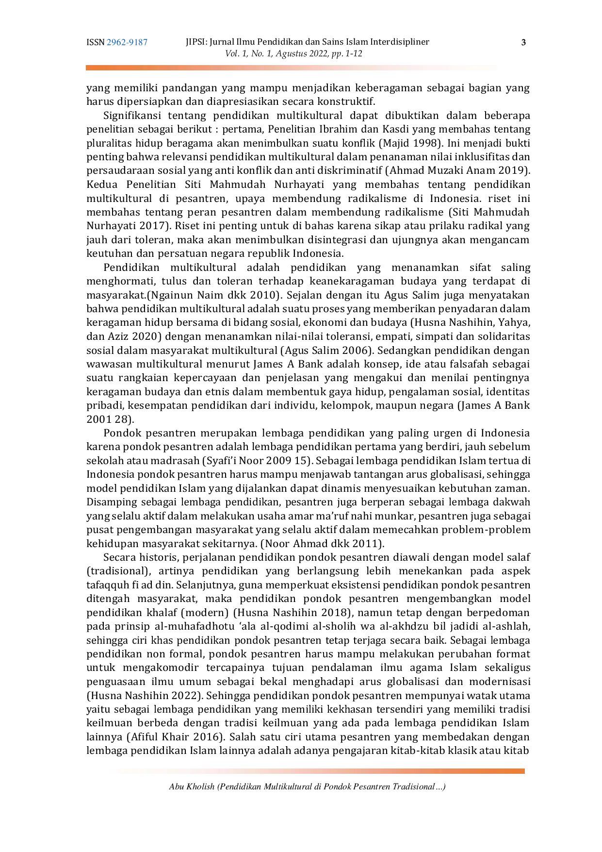 JURIS Pendidikan Multikultural di Pondok Pesantren Tradisional dan Modern sebagai Upaya Menjaga Negara Kesatuan Republik Indonesia Studi di Pondok Pesantren Asy Syamsuriyah Brebes