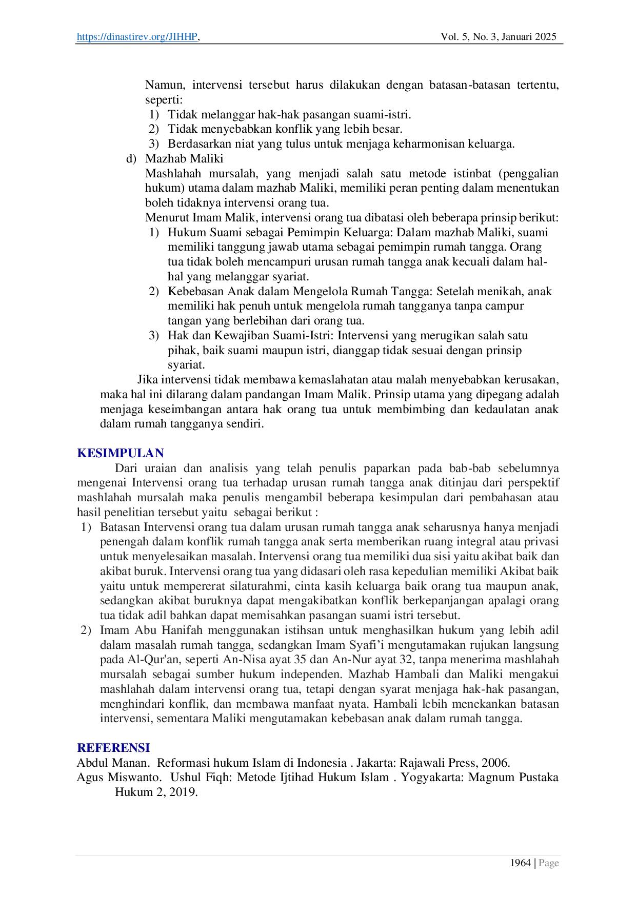 JURIS Intervensi Orang Tua Terhadap Urusan Rumah Tangga Anak Ditinjau dari Konsep Mashlahah Mursalah