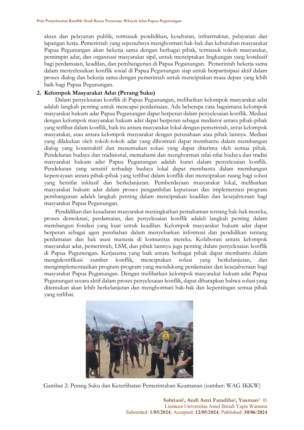 JURIS Pola Penyelesaian Konflik Studi Kasus Pemetaan Wilayah Adat Papua Pegunungan