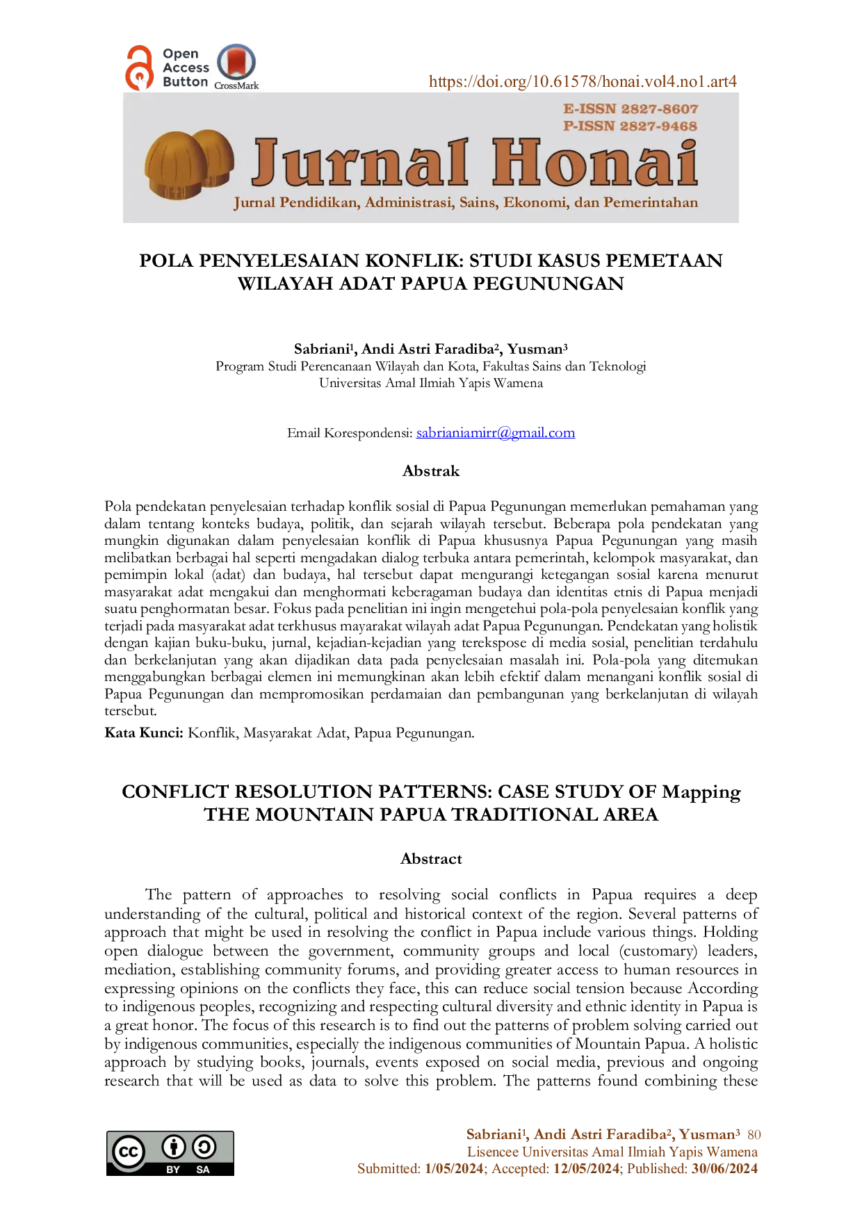 JURIS Pola Penyelesaian Konflik Studi Kasus Pemetaan Wilayah Adat Papua Pegunungan