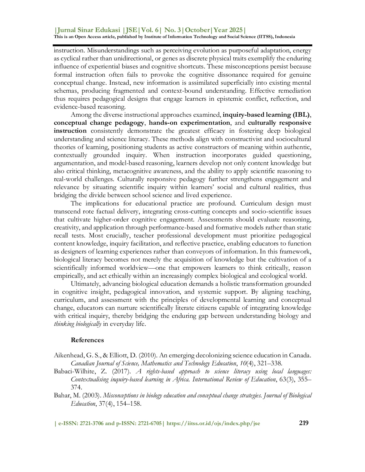 JURIS How do students understand biological concepts A study on science literacy in basic education