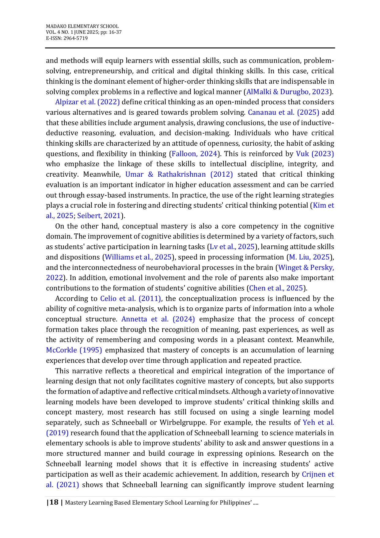 JURIS Mastery Learning Based Elementary School Learning for Philippines Students with the Schneeball Wirbelgruppe Model