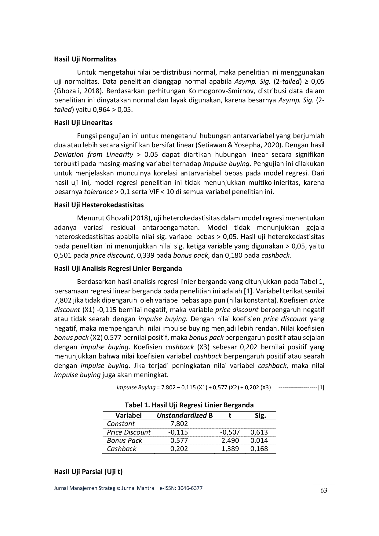 JURIS Pengaruh Price Discount Bonus Pack dan Cashback terhadap Impulse Buying Produk di Marketplace Shopee