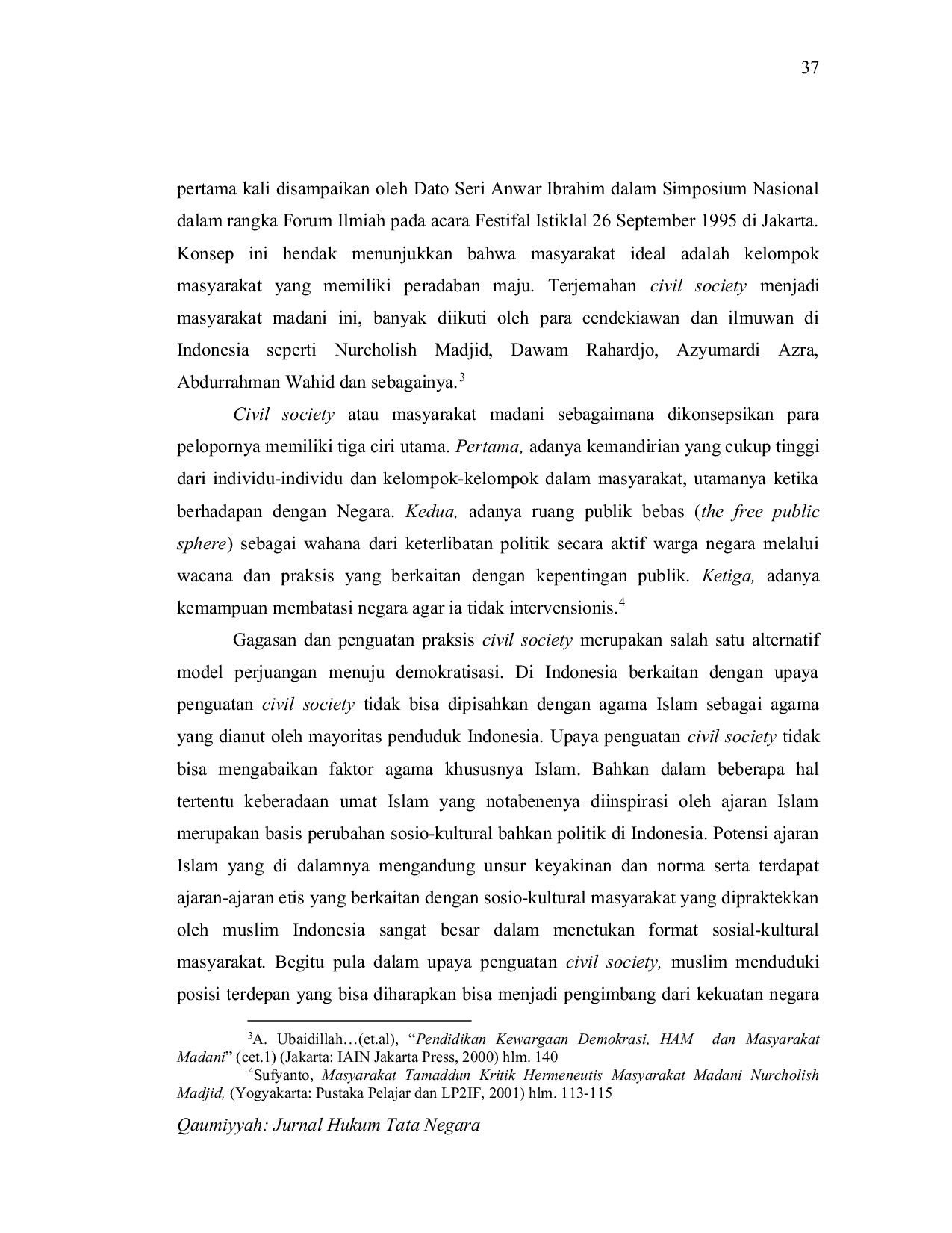 JURIS Islam Dan Penguatan Civil Society Di Indonesia