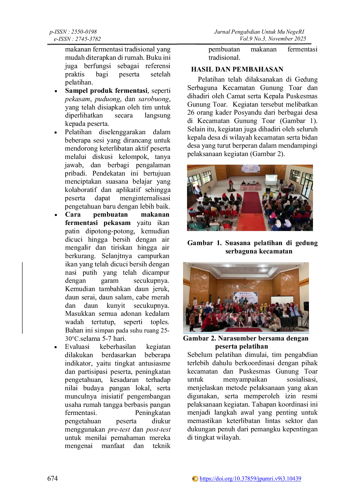 JURIS Pelatihan dan Pemberdayaan Kader Posyandu dalam Pemanfaatan Makanan Fermentasi Tradisional Kuansing untuk Peningkatan Gizi Ibu Hamil dan Balita