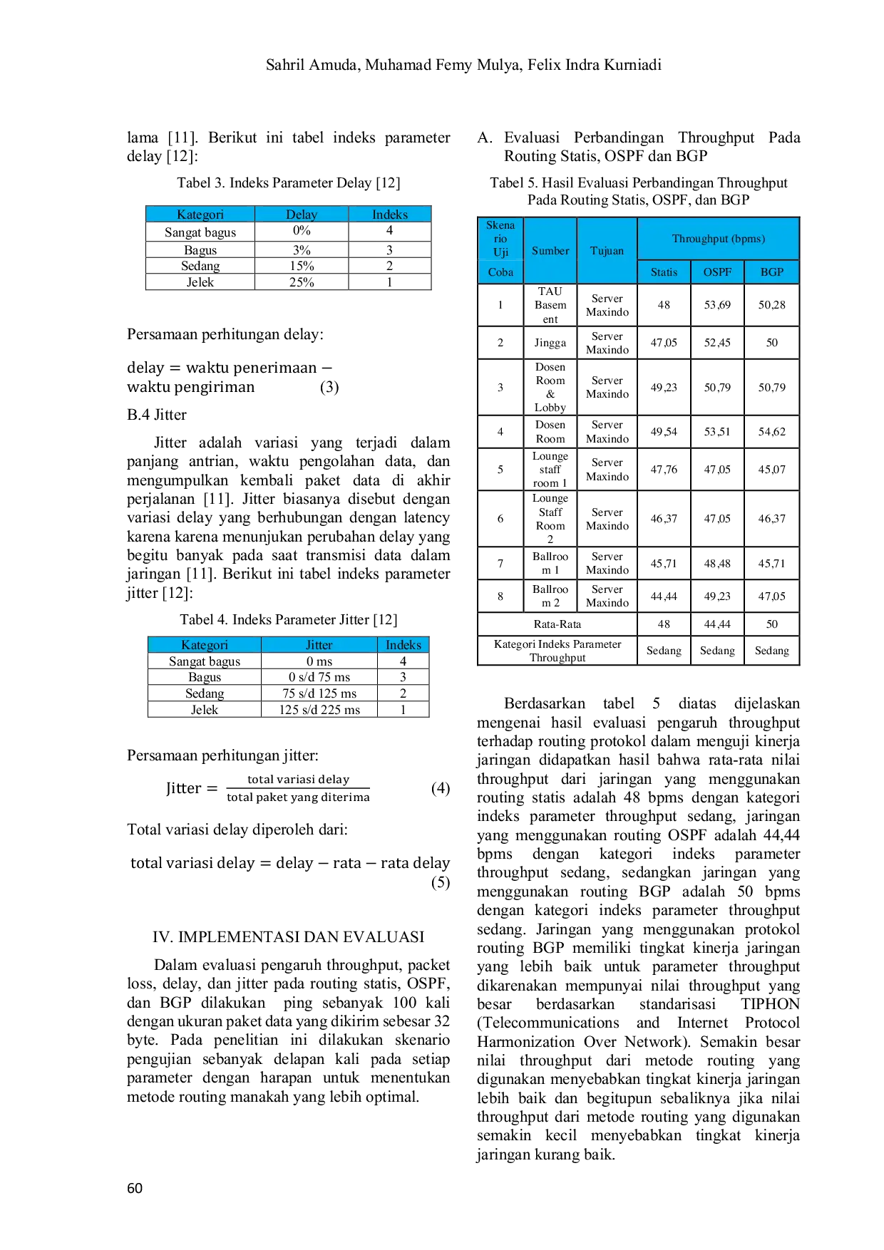 JURIS Analisis dan Perancangan Simulasi Perbandingan Kinerja Jaringan Komputer Menggunakan Metode Protokol Routing Statis Open Shortest Path First OSPF dan Border Gateway Protocol BGP Studi Kasus Tanr