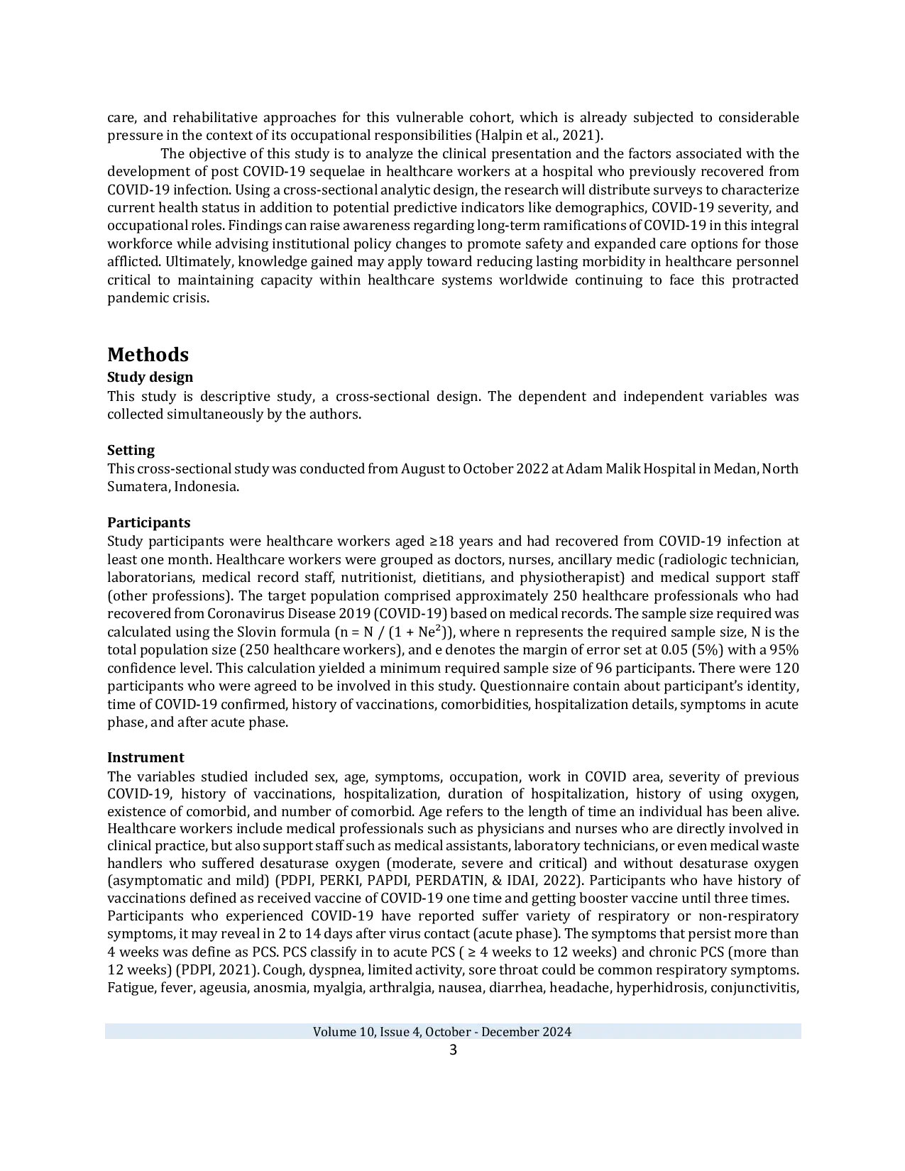 JURIS Clinical Spectrum and Factors Associated to Post Covid Syndrome in Healthcare Workers