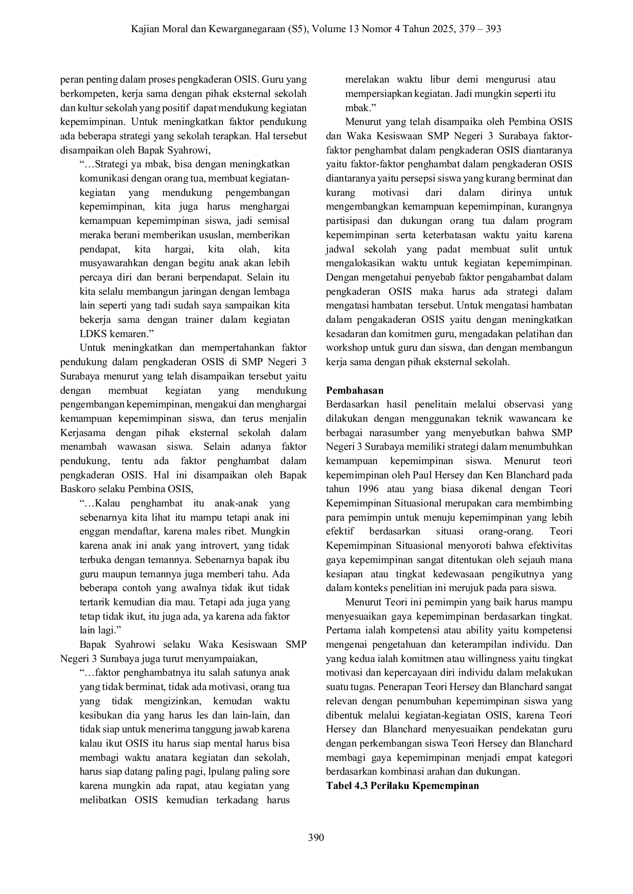 JURIS School Strategy in Developing Student Leadership Skills at SMP Negeri 3 Surabaya