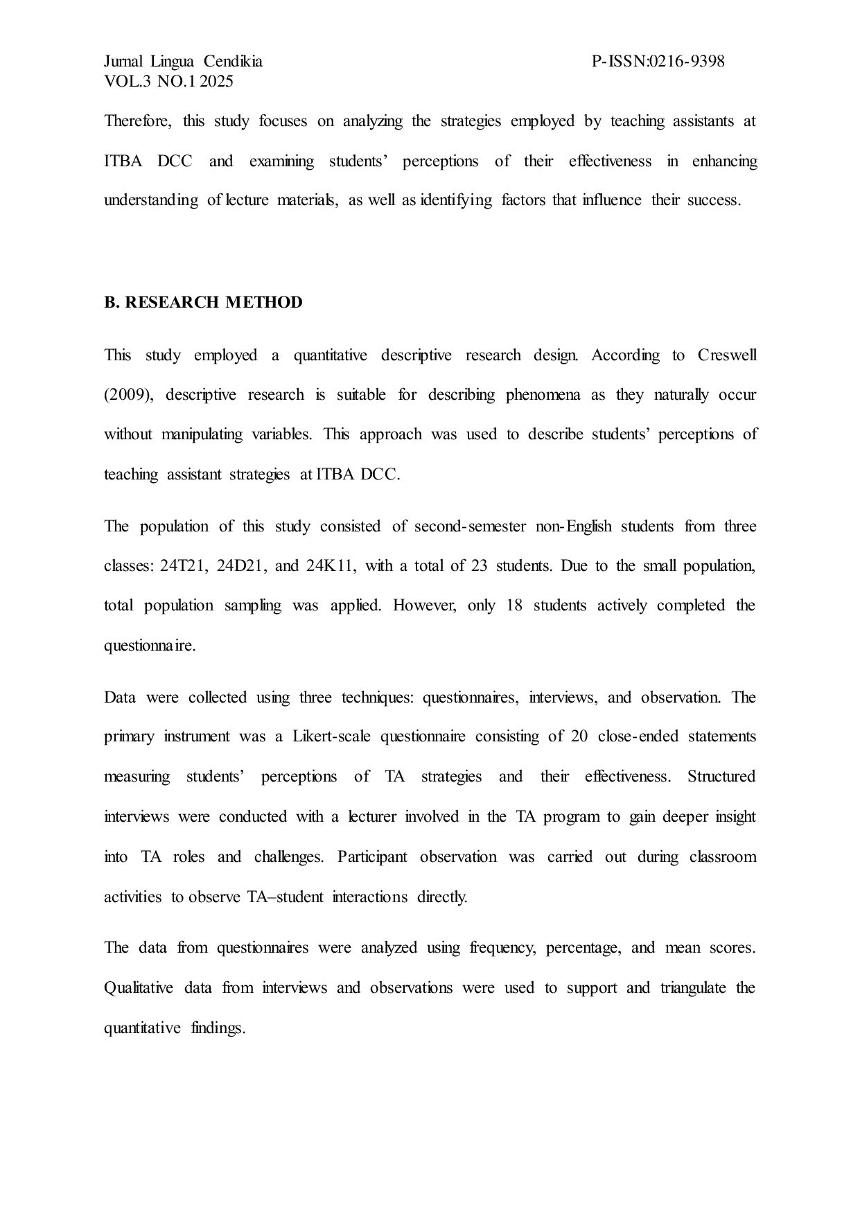 JURIS An Analysis of Effective Strategies Employed by Teaching Assistants to Enhance Students Understanding of Lecture Material at ITBA DCC