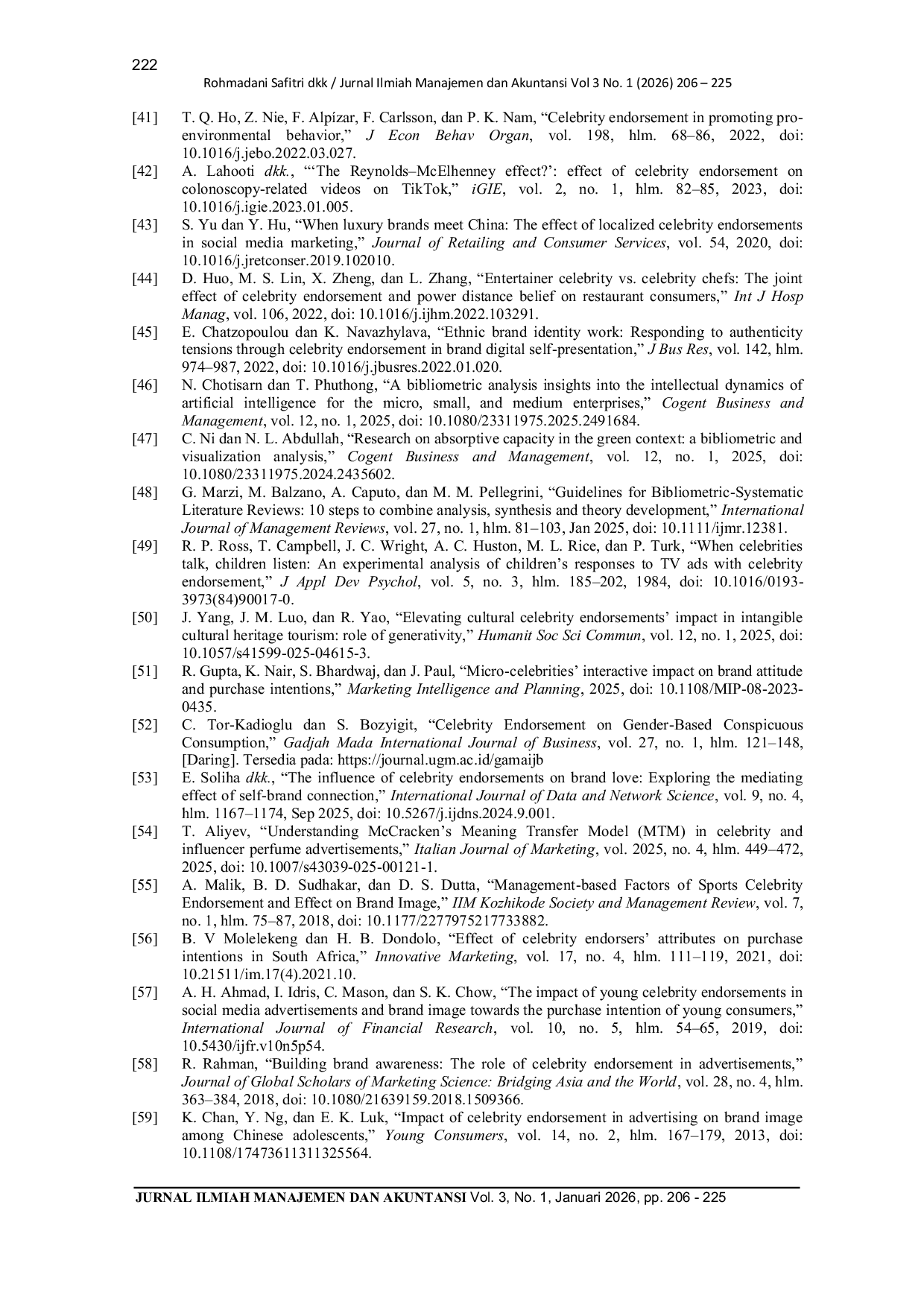 JURIS Celebrity Endorsement Tinjauan Pustaka Sistematis dan Analisis Bibliometrik