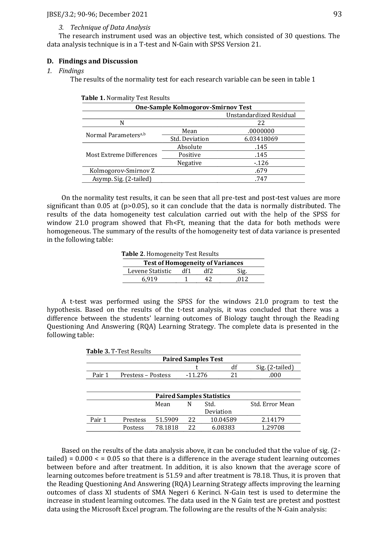 JURIS Implementation of Reading Questioning and Answering RQA Learning Strategies in Improving Learning Outcomes of Class XI Students of SMA 6 Kerinci