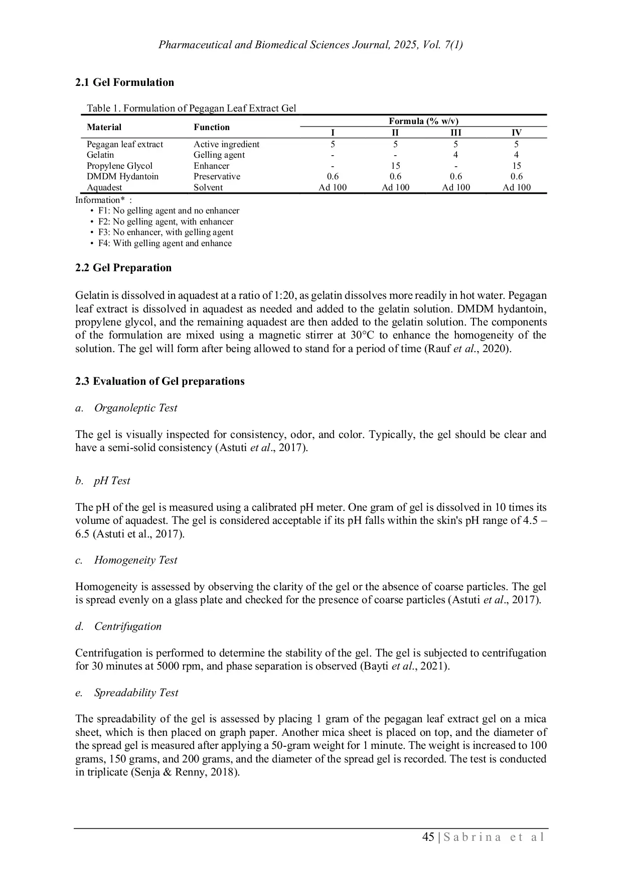 JURIS The Effect of Gelatin and Propylene Glycol on the Penetration Rate of Asiaticoside from Centella asiatica L Urb Leaf Extract Geleaf Extract Gel