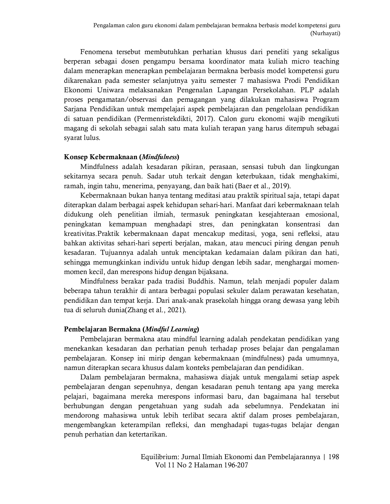 JURIS Pengalaman calon guru ekonomi dalam pembelajaran bermakna berbasis model kompetensi guru