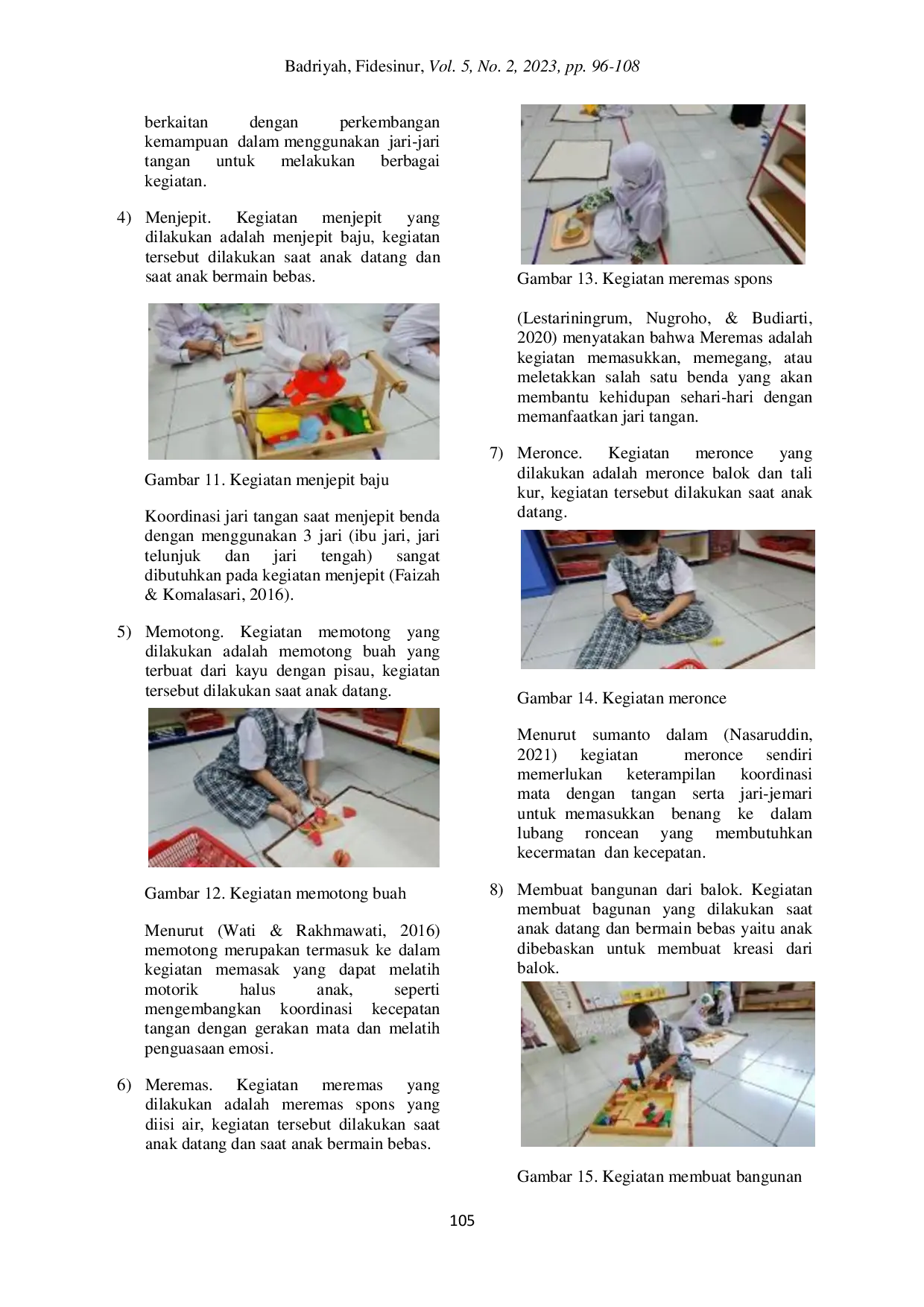 JURIS Strategi Guru Menstimulasi Motorik Halus Melalui Kegiatan Practical Life Anak 4 5 Tahun