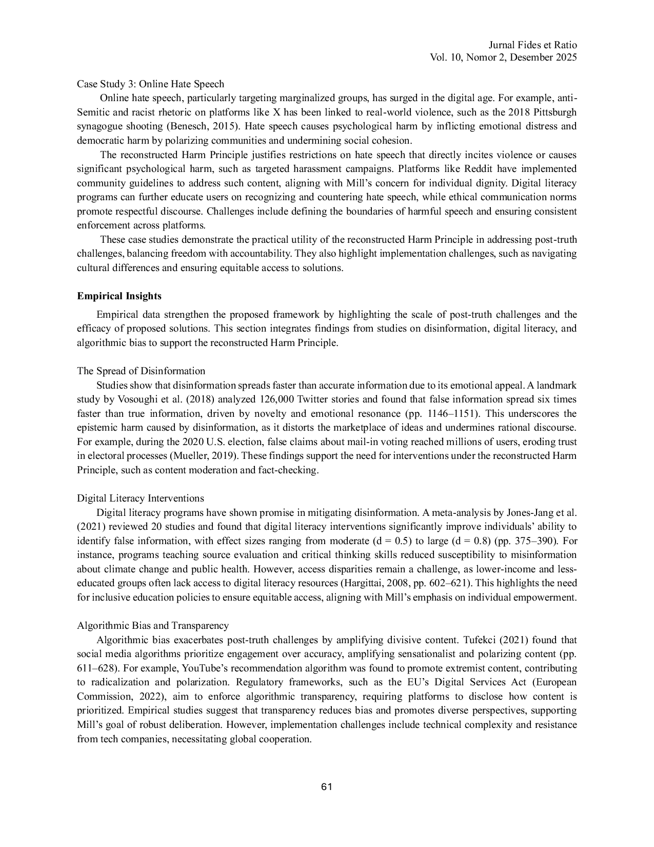 JURIS No Harm Principle Reconstructing John Stuart Mill s Thought in On Liberty to Foster Epistemic Responsibility in Addressing the Ethical Consequences of Post Truth