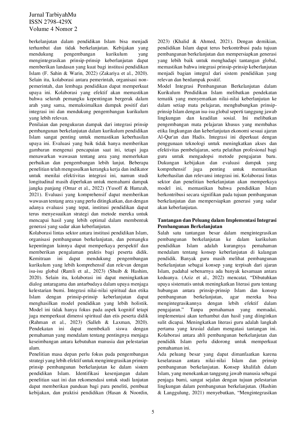 JURIS Integrasi Prinsip Pembangunan Berkelanjutan dalam Kurikulum Pendidikan Islam Sebuah Tinjauan Literatur 1 Model Integrasi Pembangunan Berkelanjutan dalam Kurikulum Pendidikan Islam 2 Tantangan dan P