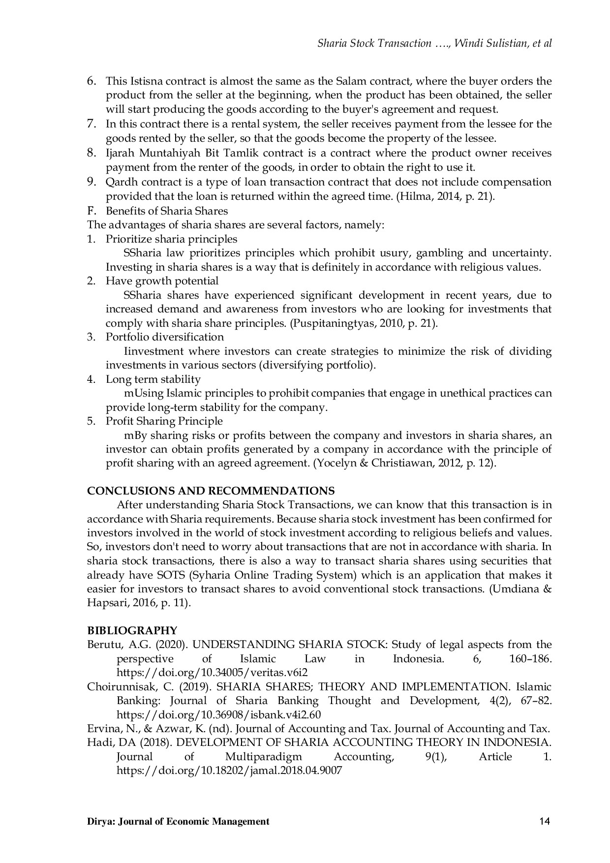 JURIS Sharia Stock Transaction Accounting