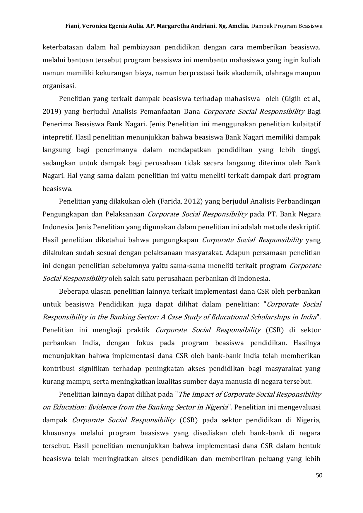 JURIS Dampak Program Beasiswa Bakti BCA terhadap Mahasiswa Universitas Tanjungpura Pontianak