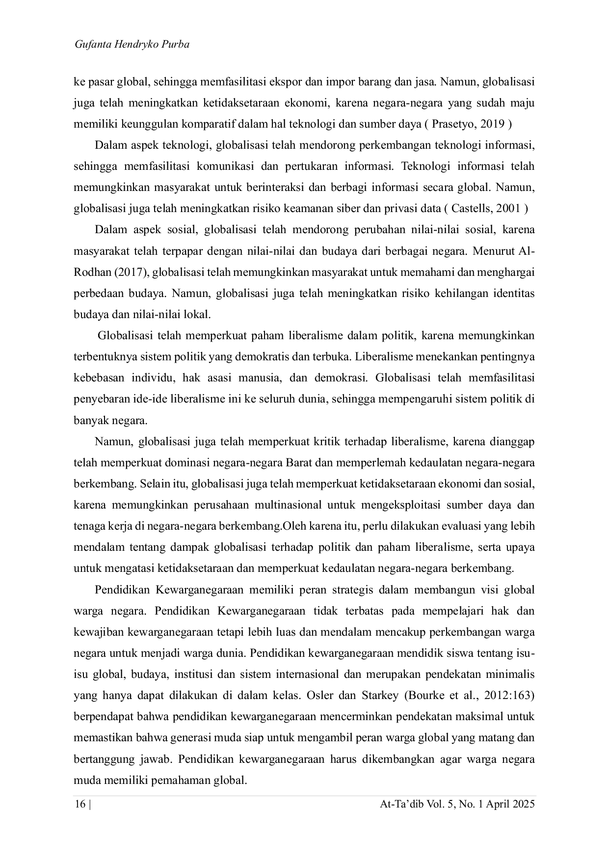 JURIS Dampak Isu Globalisasi Terhadap Bangsa Dan Karakter Indonesia Sesuai Pendidikan Kewarganegaraan