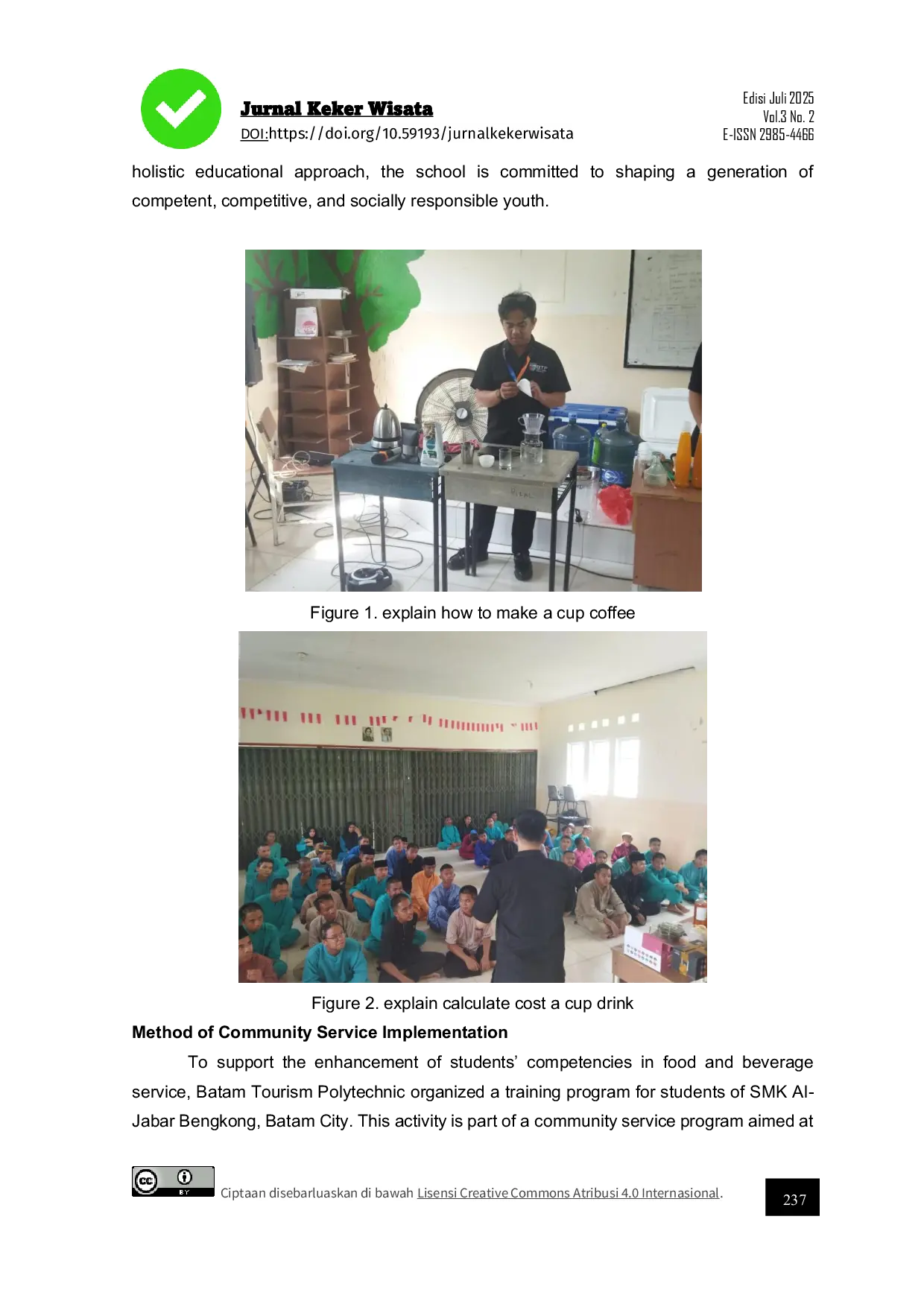 JURIS Training on Coffee Preparation and Production Cost Calculation