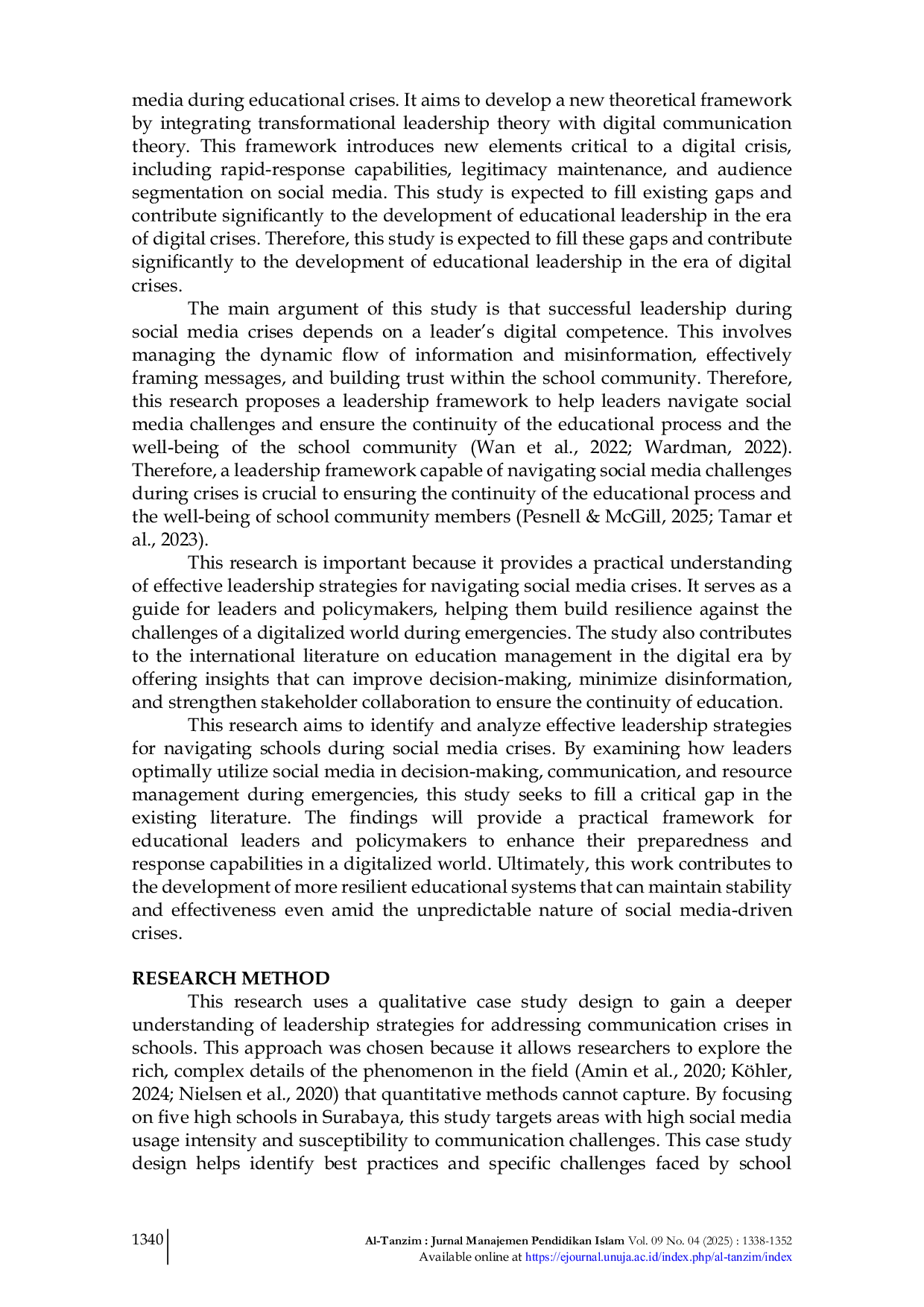 JURIS Managing Crisis in Education The Role of Digital Leadership and Social Media Communication